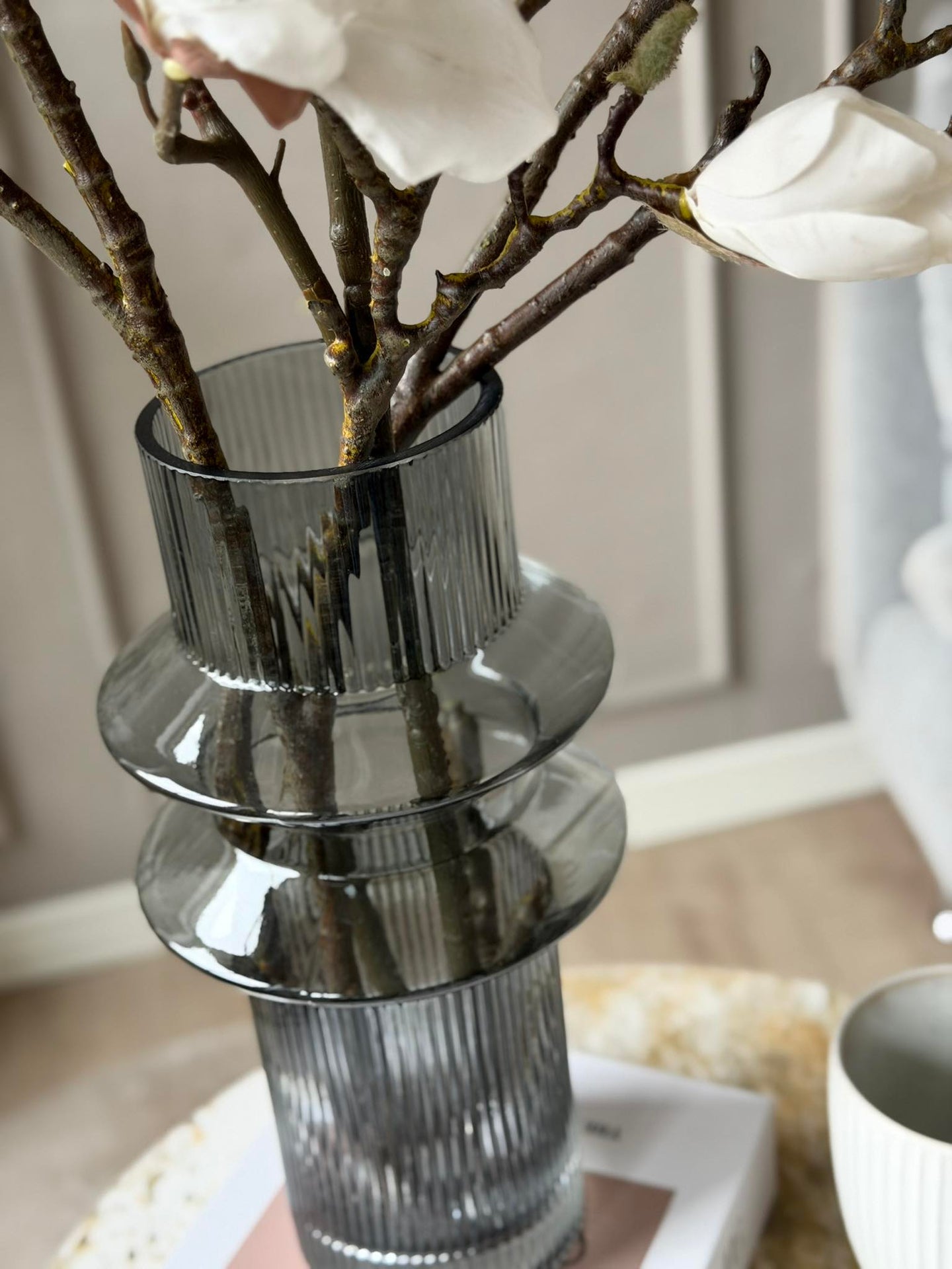 Vase Curv grau
