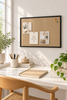Jute‑Pinnwand mit schwarzem Holzrahmen – 60x40