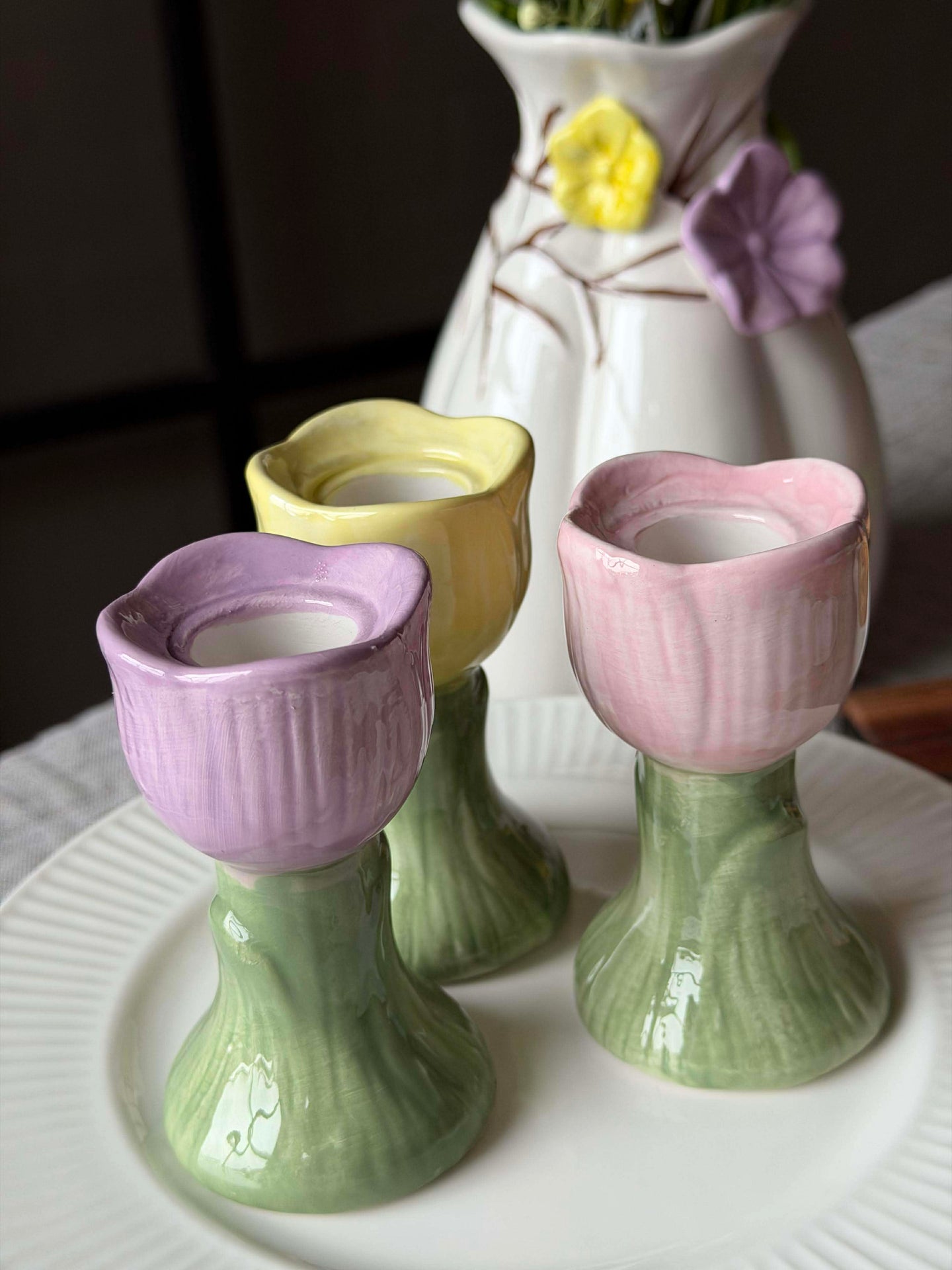 Kerzenhalter Tulpe 9 cm - Mehrere Farben