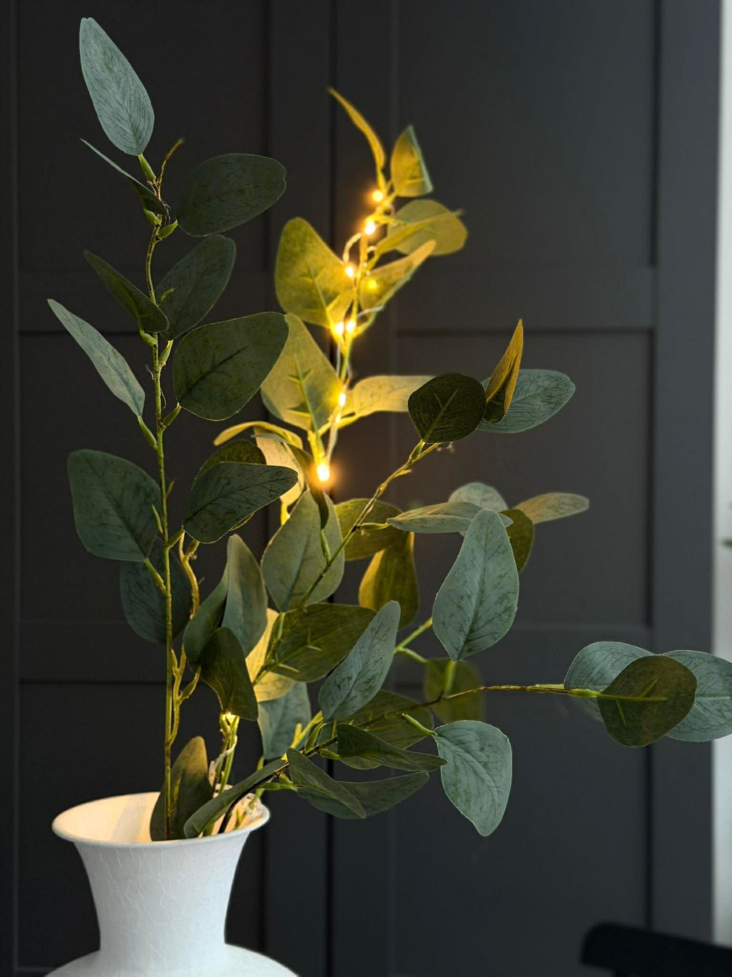 Eukalyptuszweig mit Licht - 100 cm