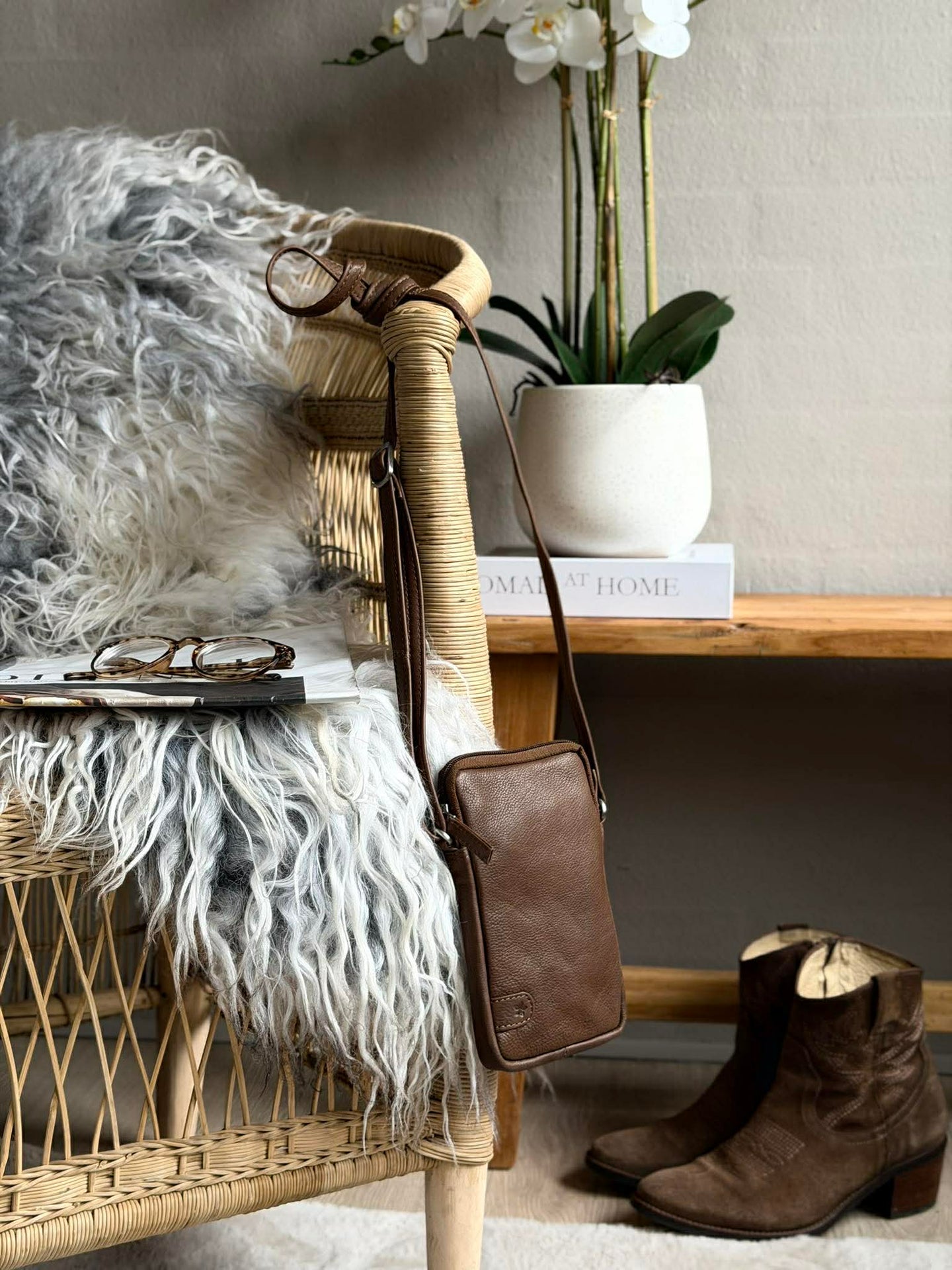 Handytasche Misse - Coffee / Silber