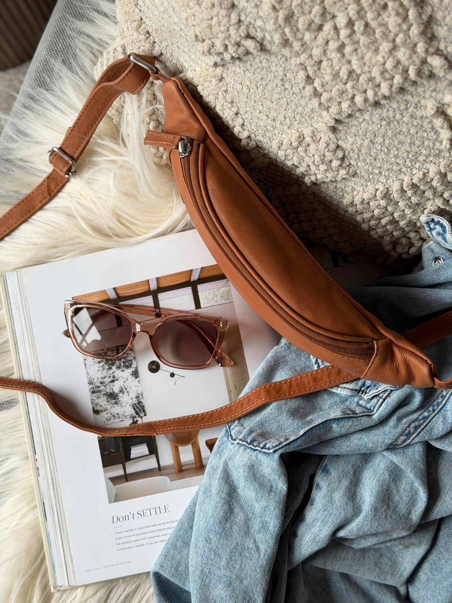 Bumbag Misse - Cognac / Silber