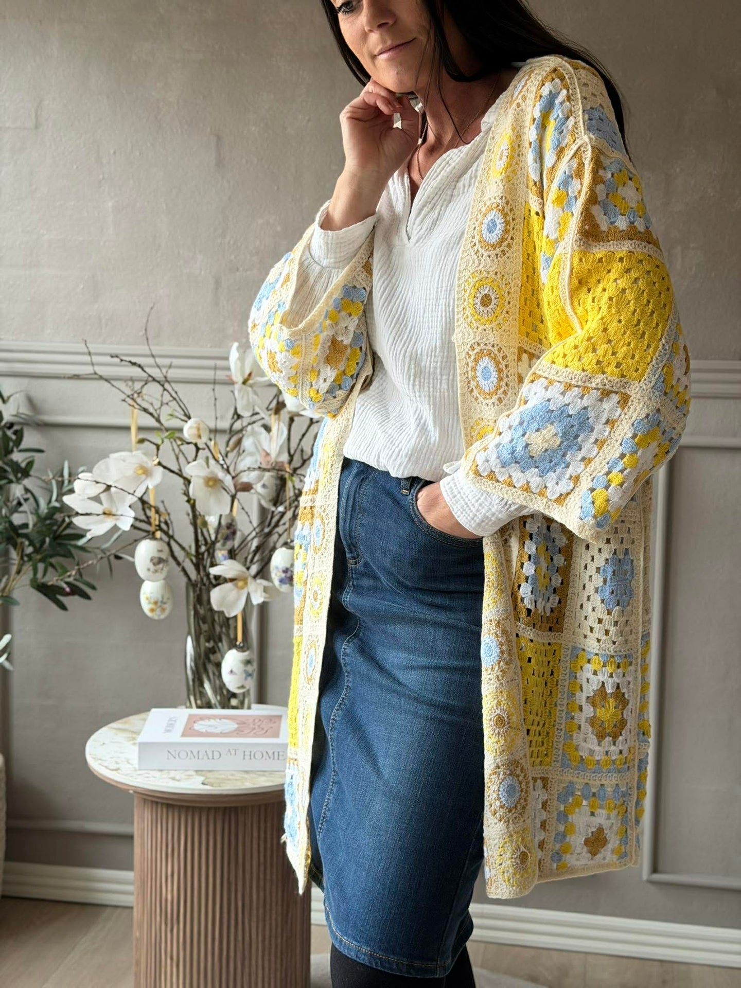 Cardigan Boho - Gelb