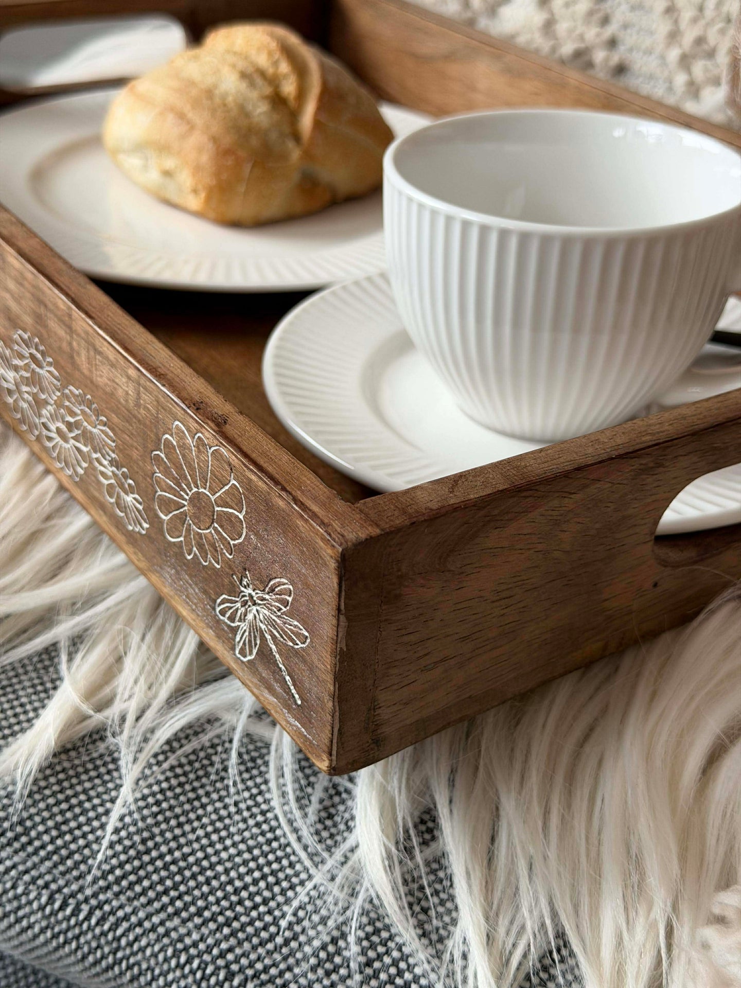Tablett Mangoholz - Set mit 2 Stk.