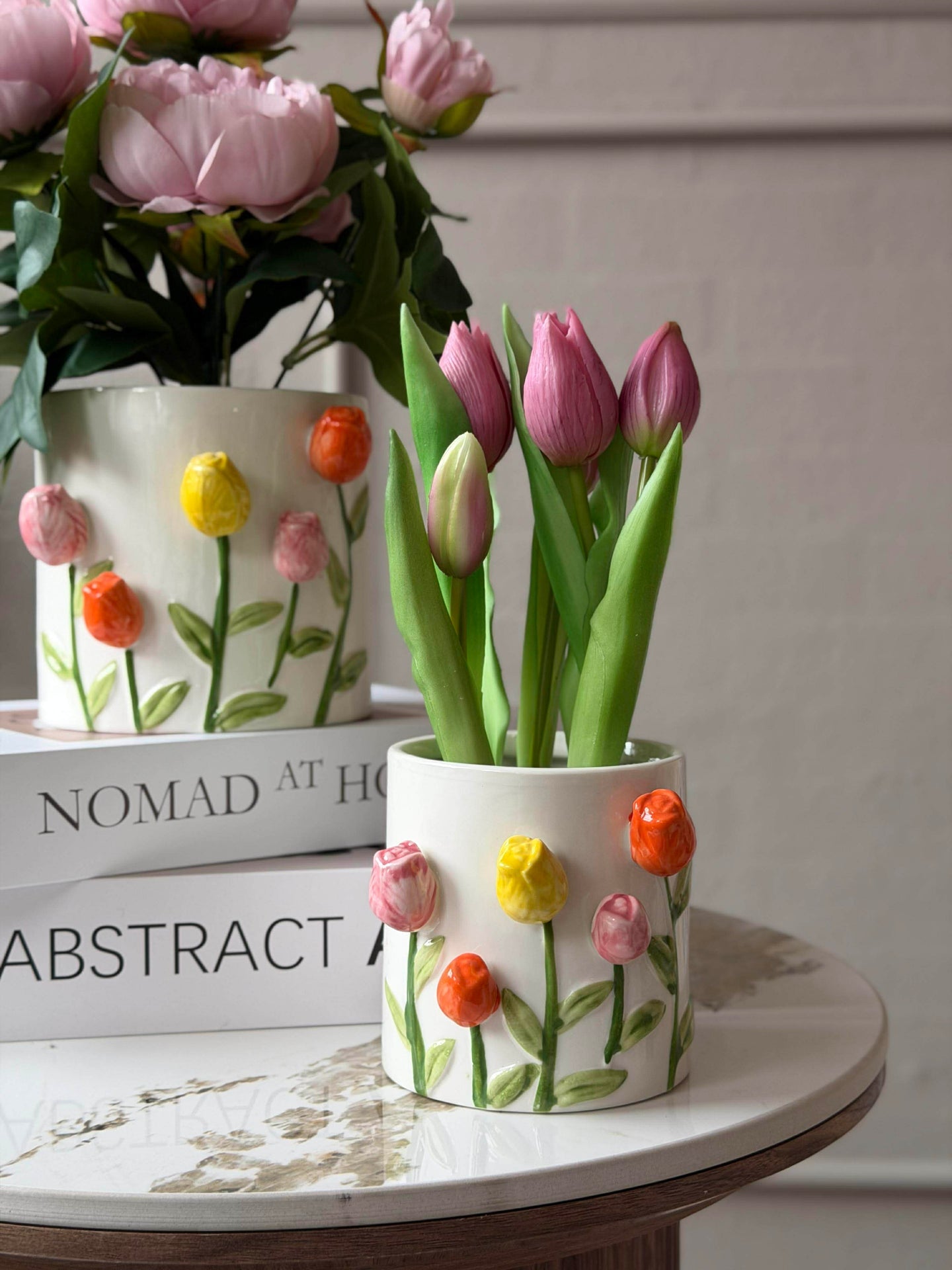 Übertopf mit Tulpen - mehrere Größen