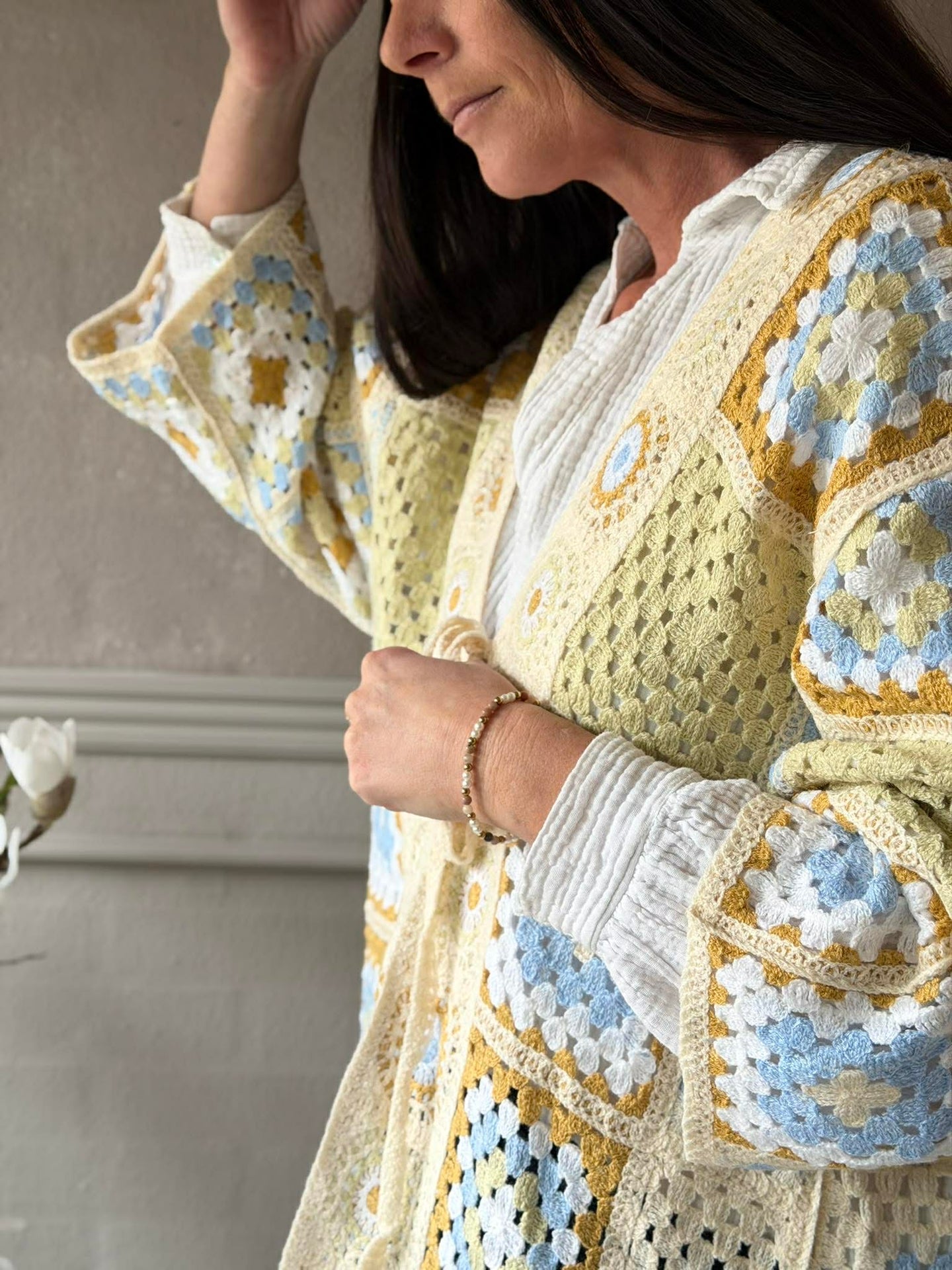 Cardigan Boho - Hellgrün