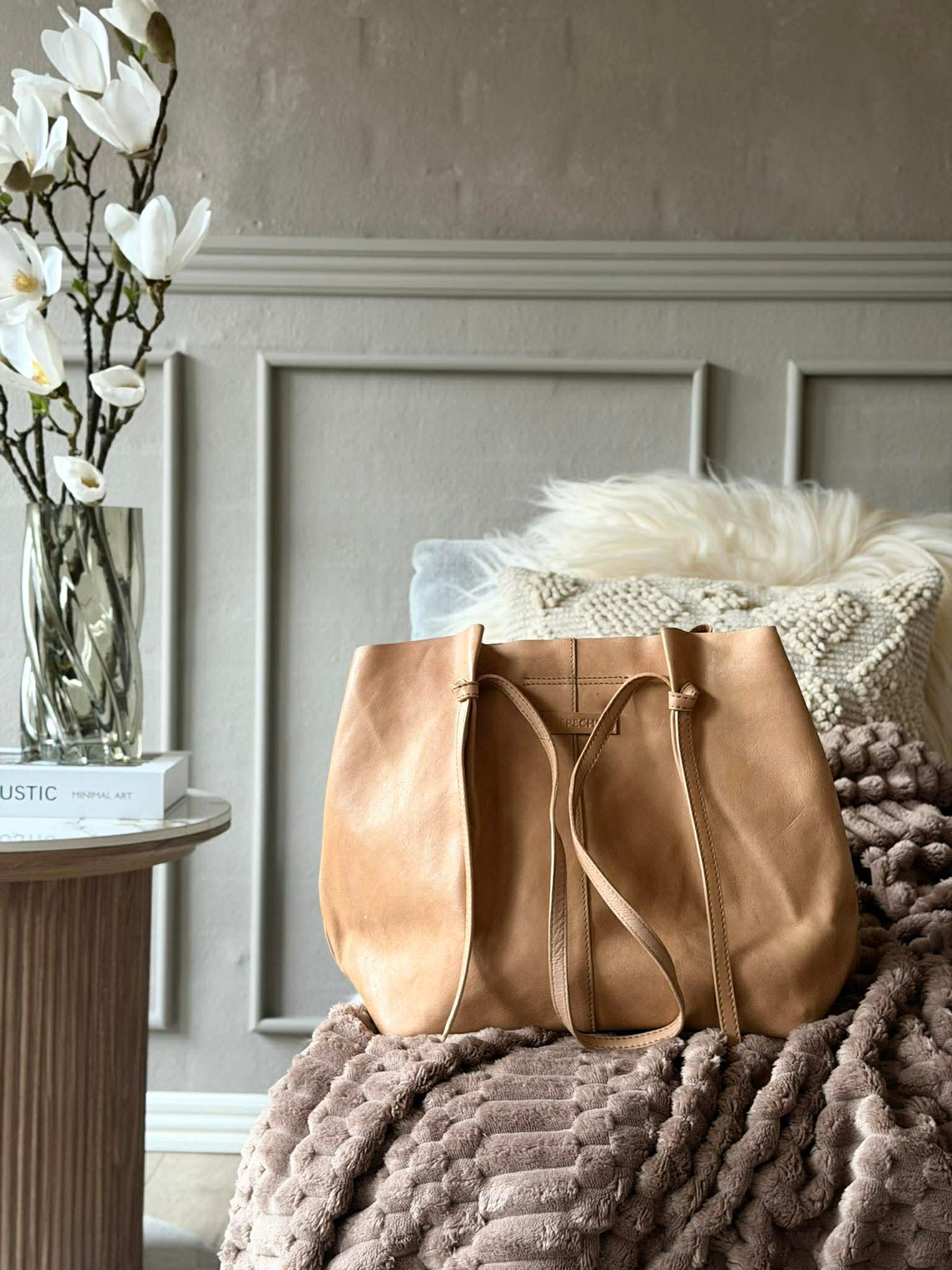 Shopper in weicher Lederqualität - Sand