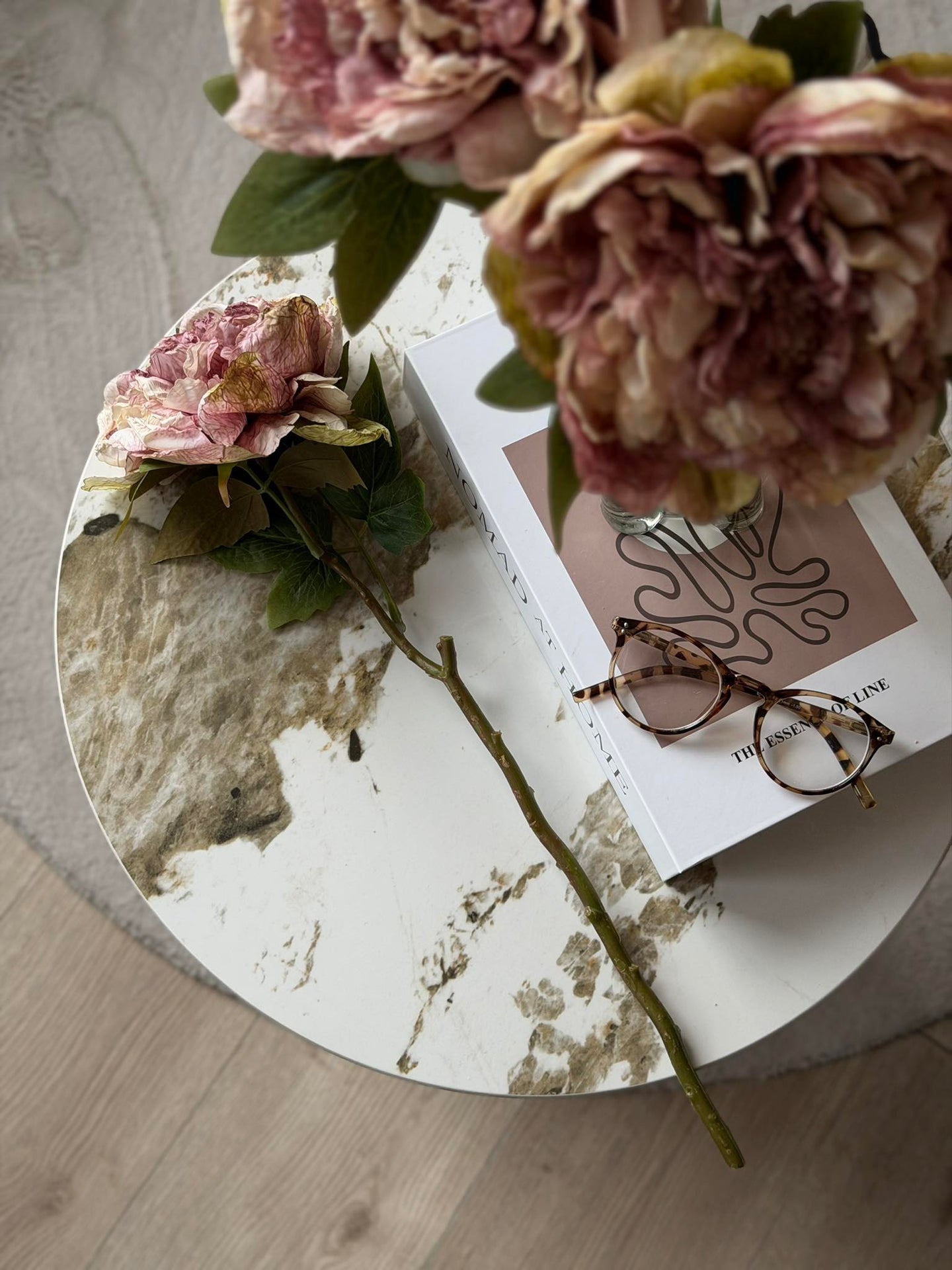 Blume Pfingstrose - Antik Creme / Rosa