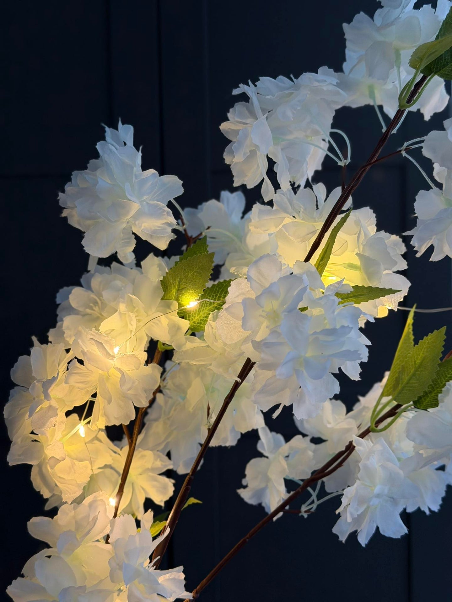 Kirschzweig mit Licht - Weiß