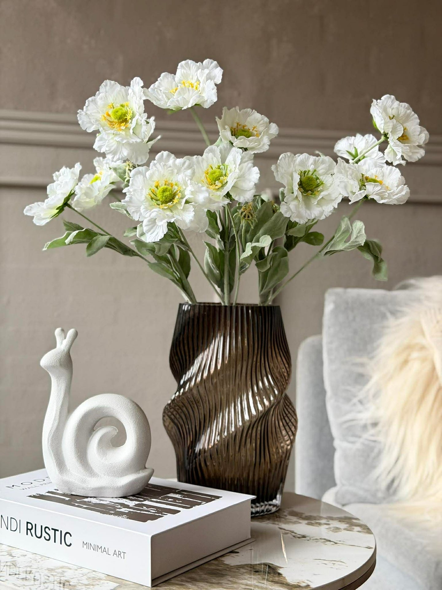 Gerillte Vase - Mundgeblasenes Glas