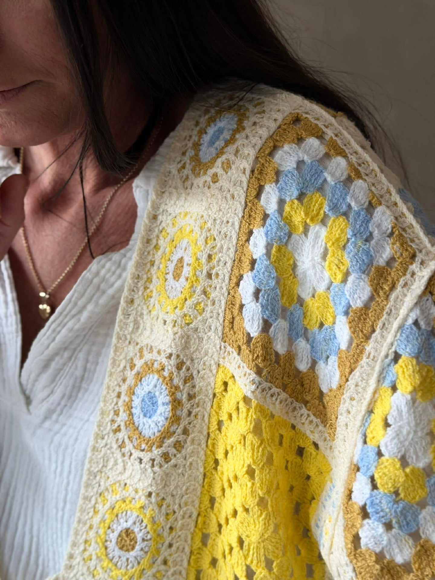 Cardigan Boho - Gelb