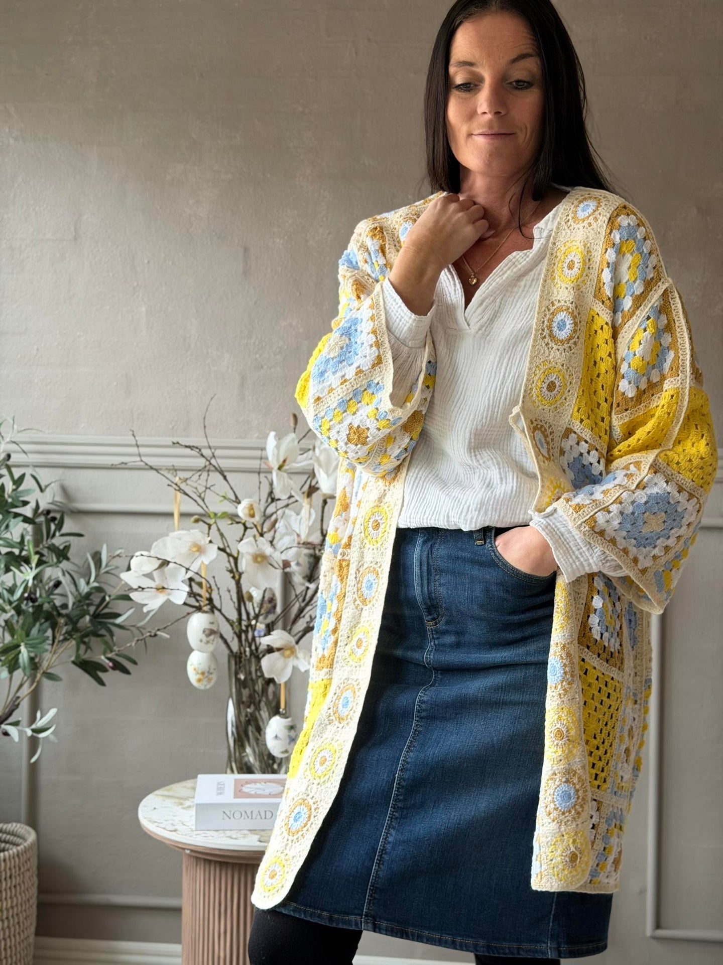 Cardigan Boho - Gelb
