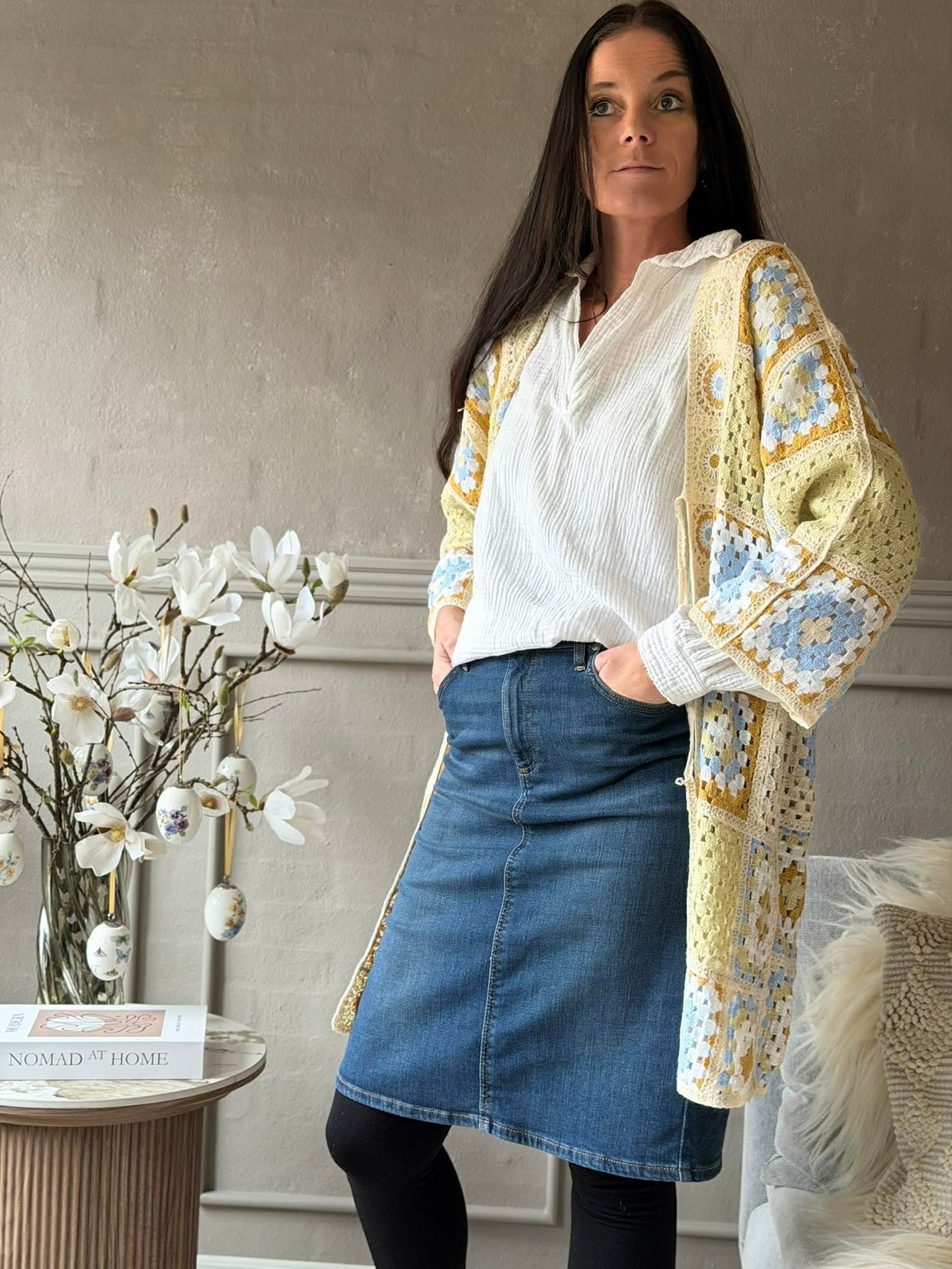 Cardigan Boho - Hellgrün