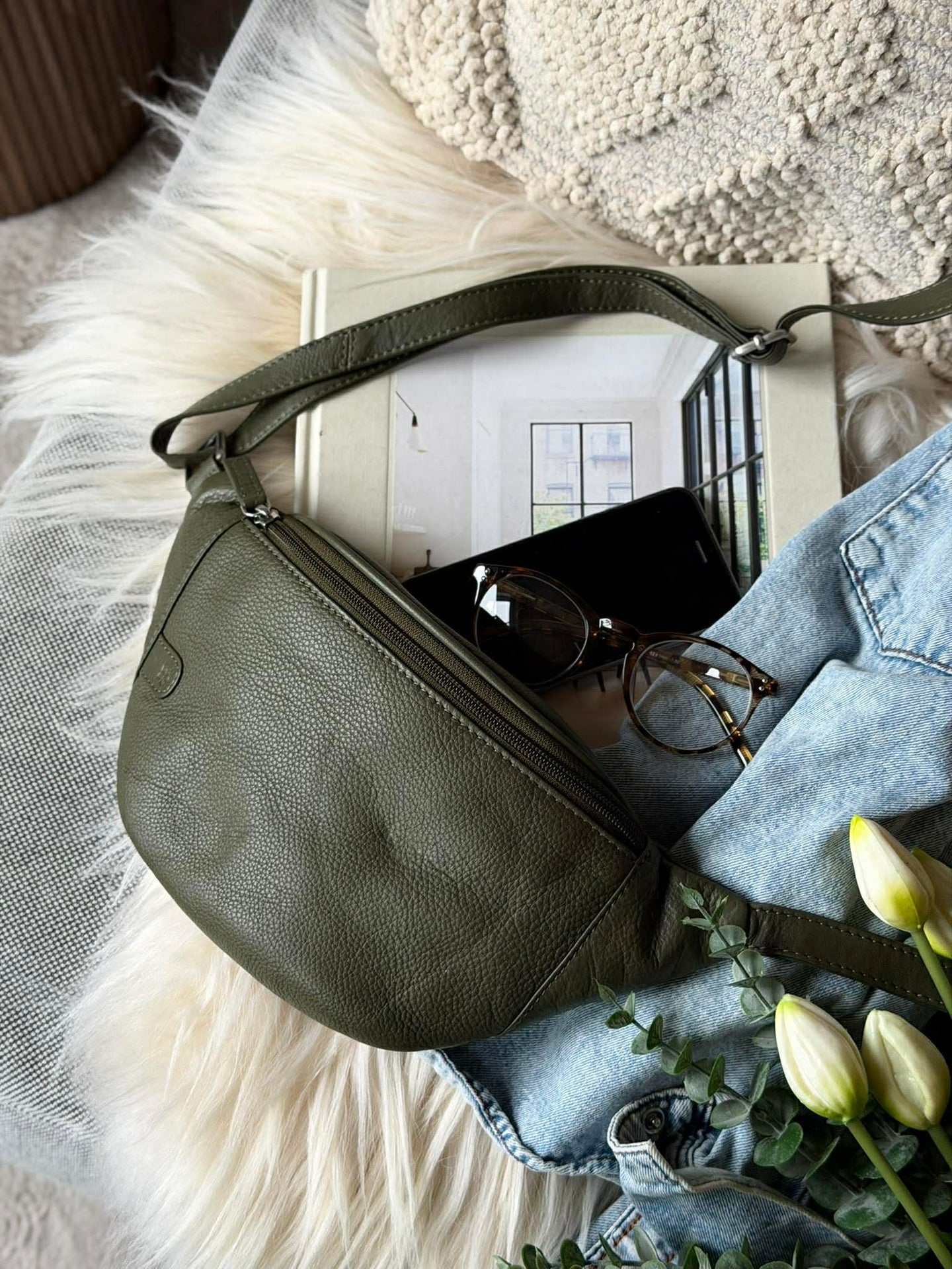 Bauchtasche Misse - Army / Silver