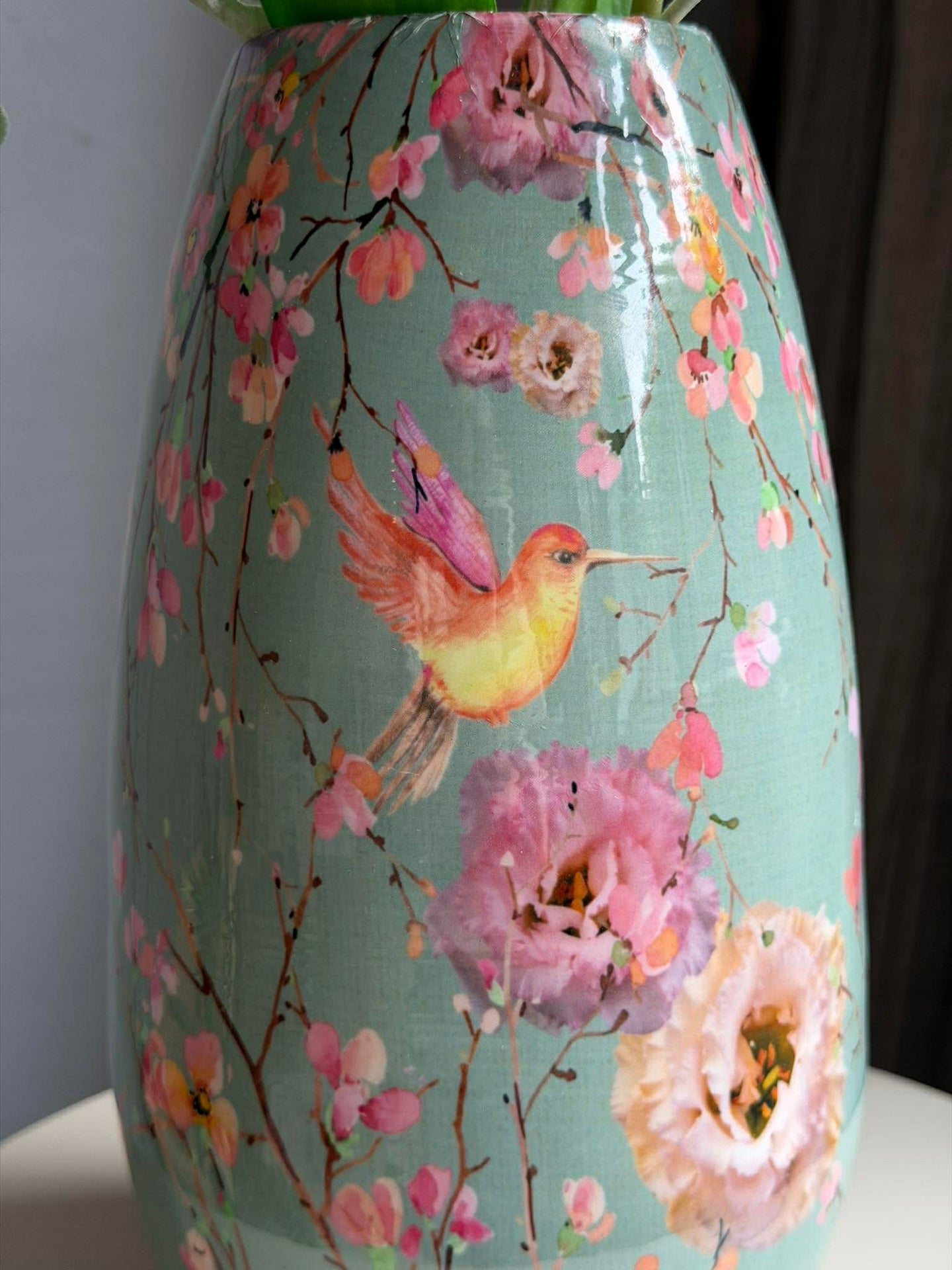 Vase Flower print 25 cm - Grün