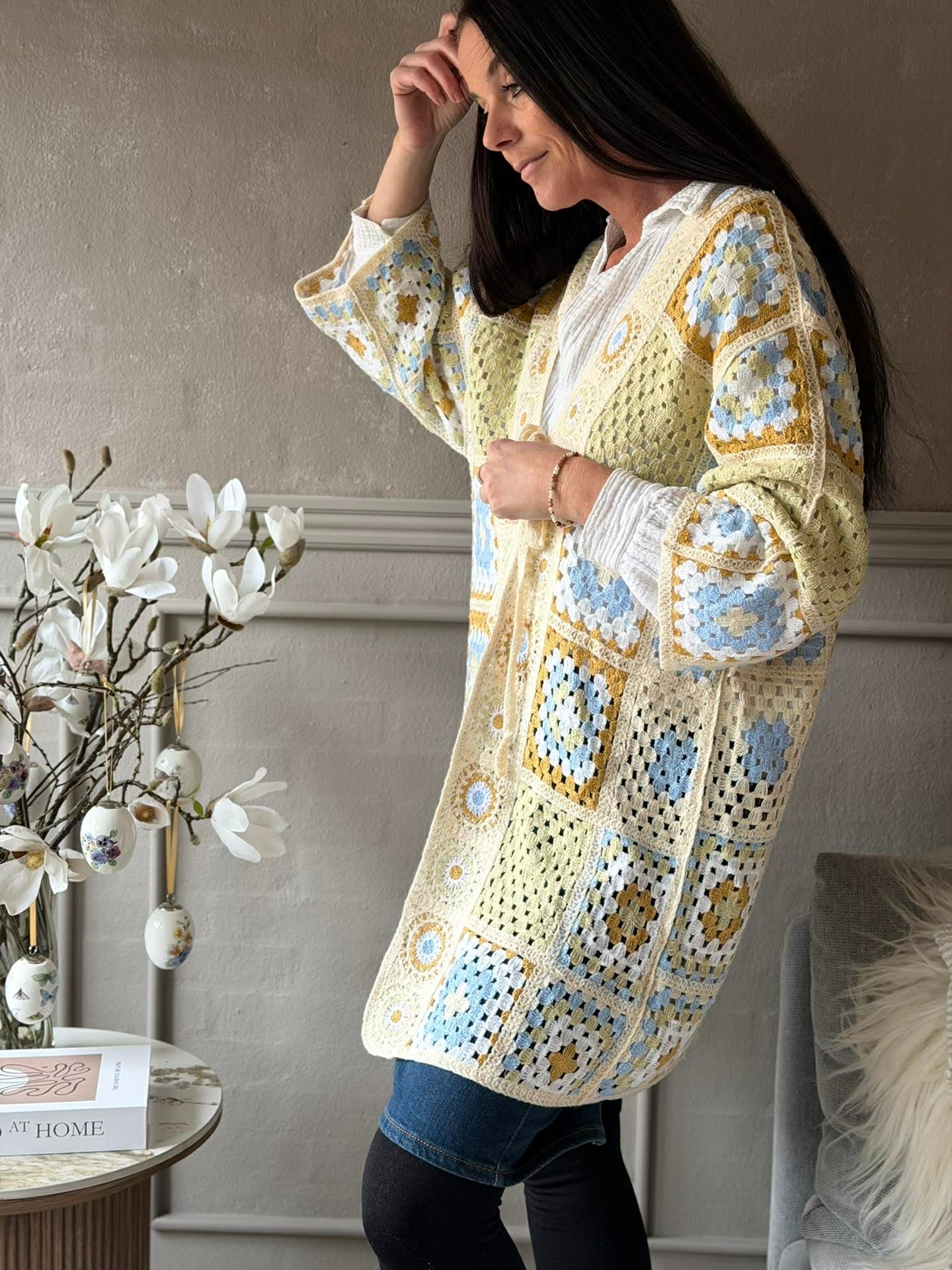 Cardigan Boho - Hellgrün