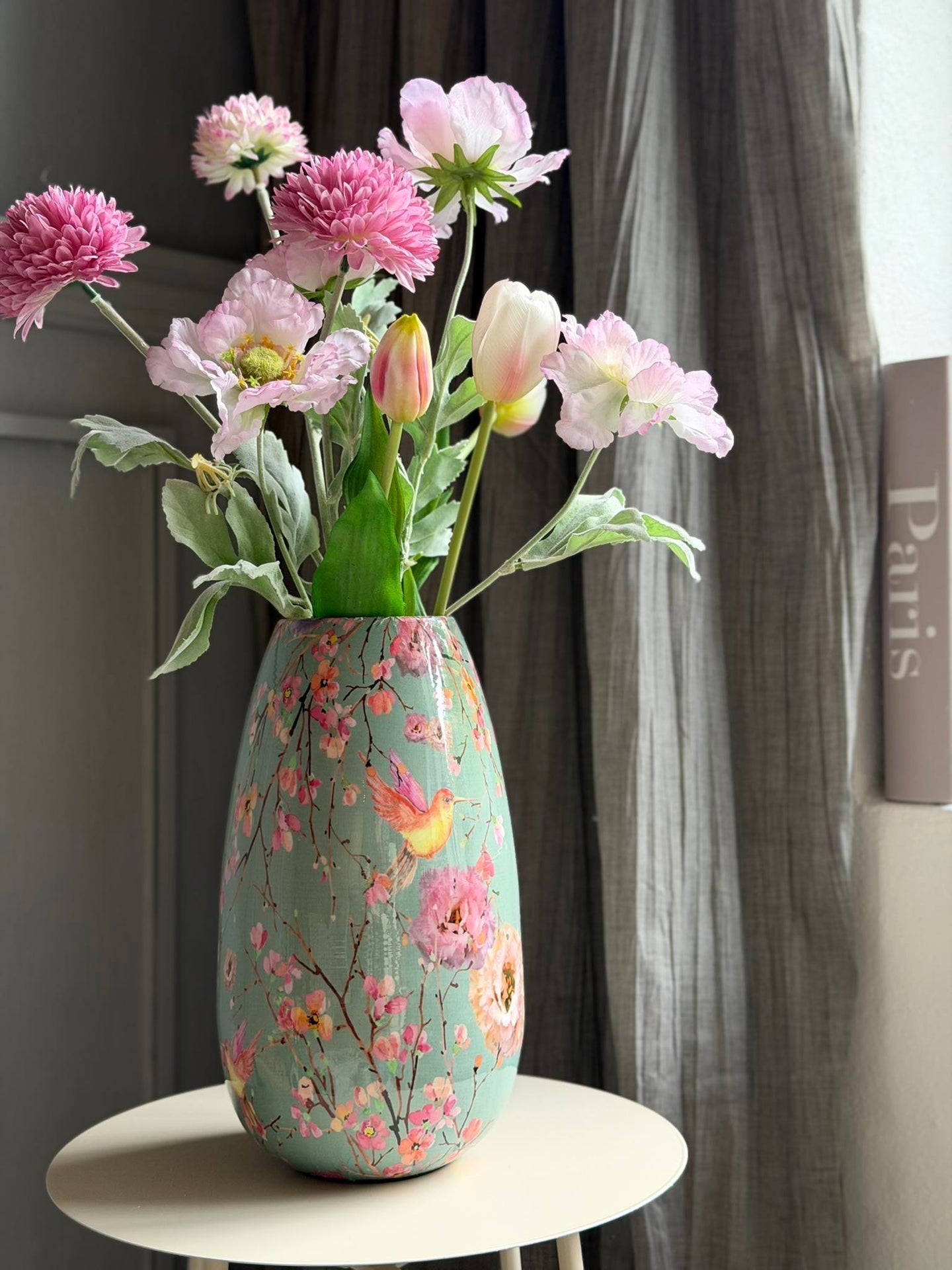 Vase Flower print 25 cm - Grün
