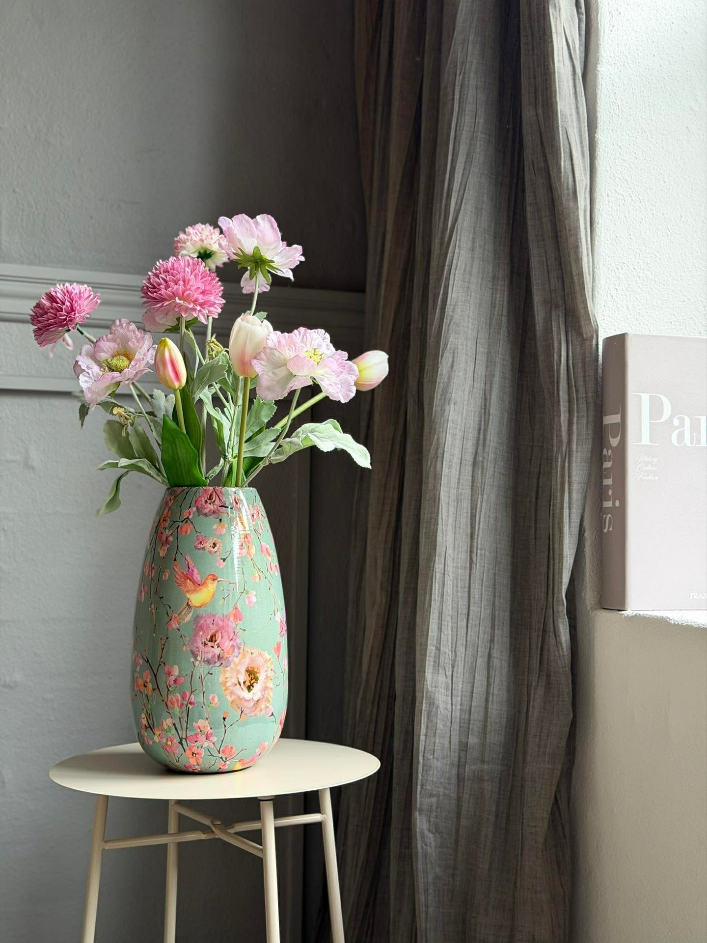 Vase Flower print 25 cm - Grün