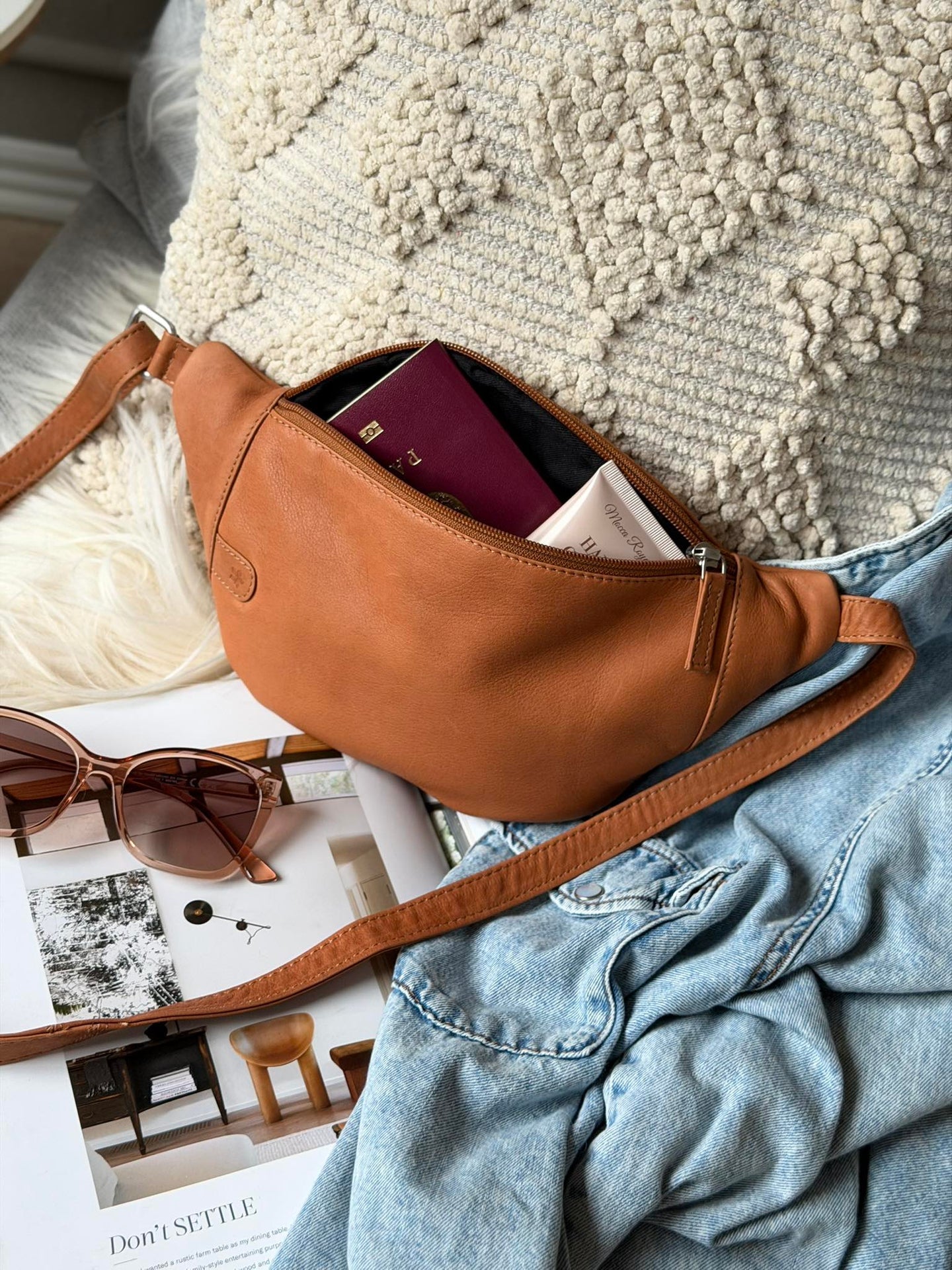 Bumbag Misse - Cognac / Silber
