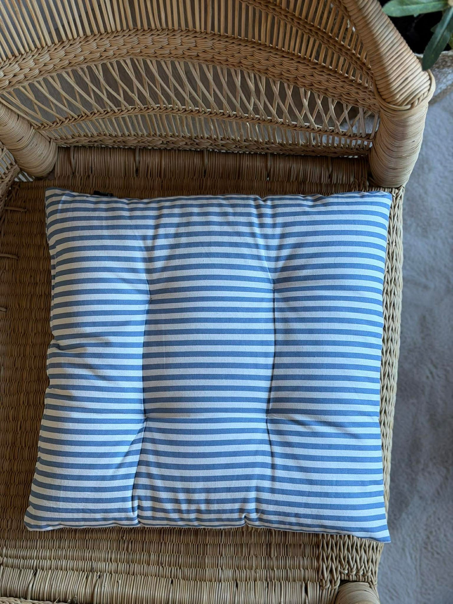 Sitzkissen mit Füllung - Blaue Streifen 40x40cm
