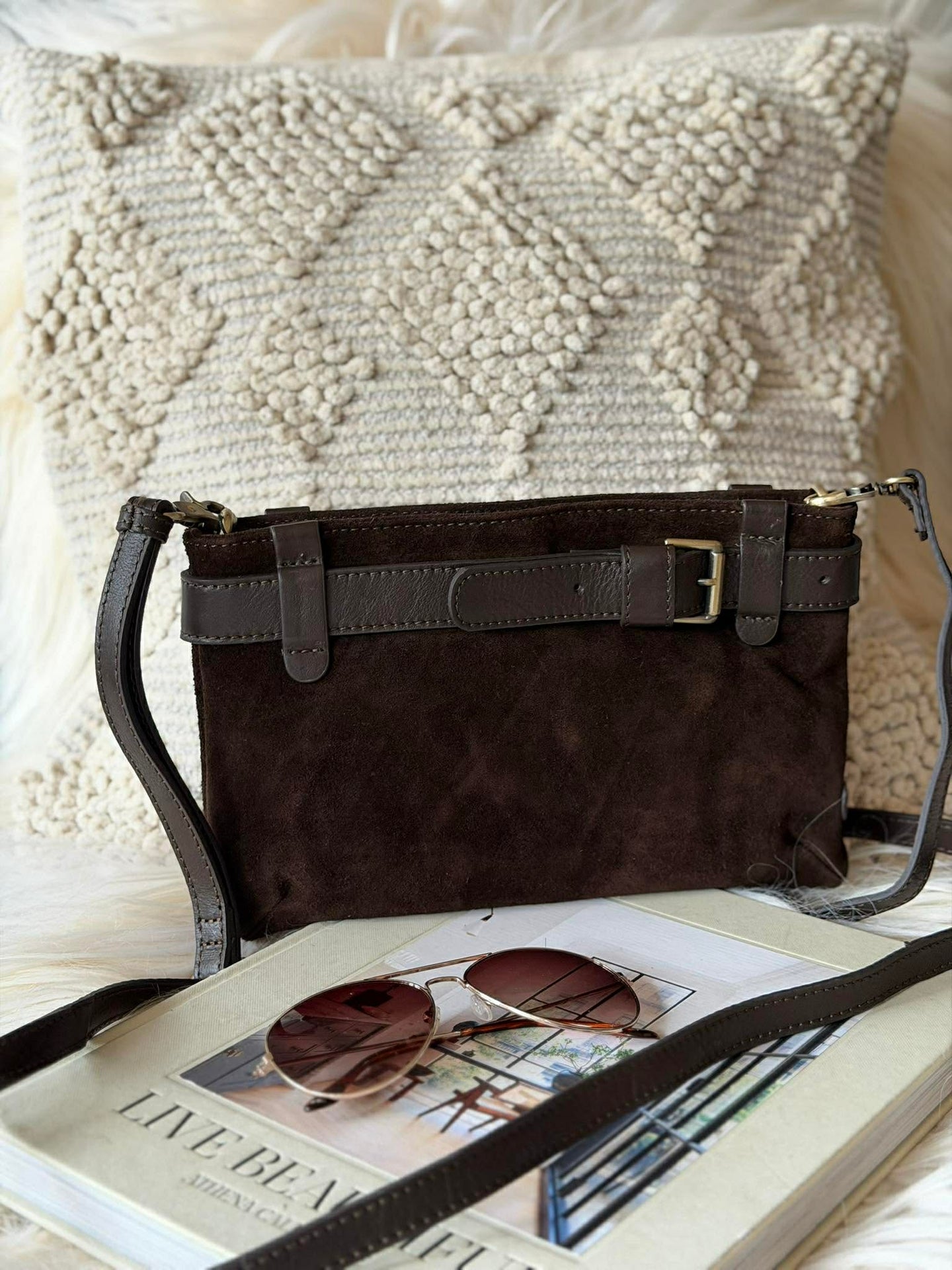 Clutch Veloursleder - Chocolate