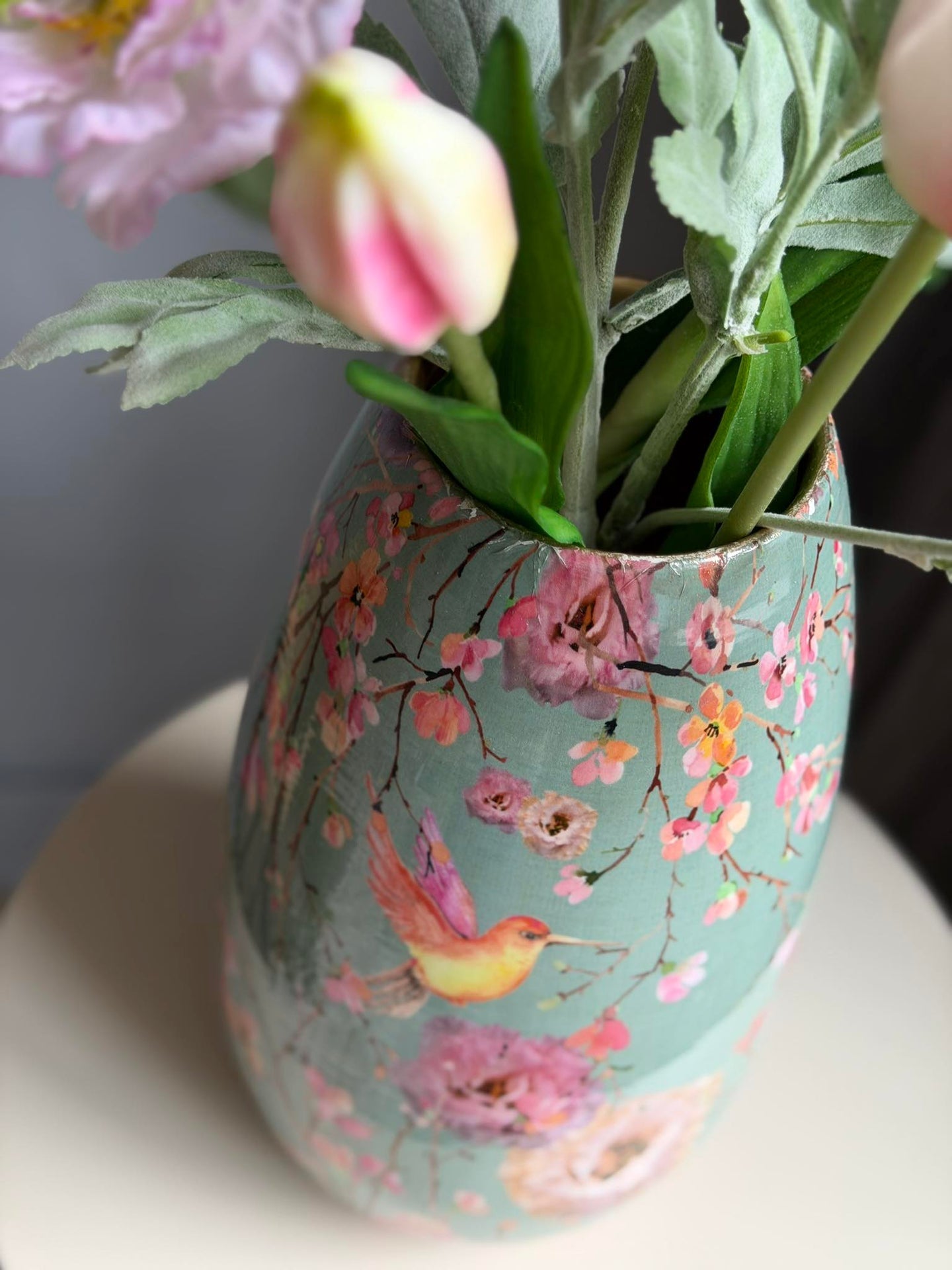Vase Flower print 25 cm - Grün