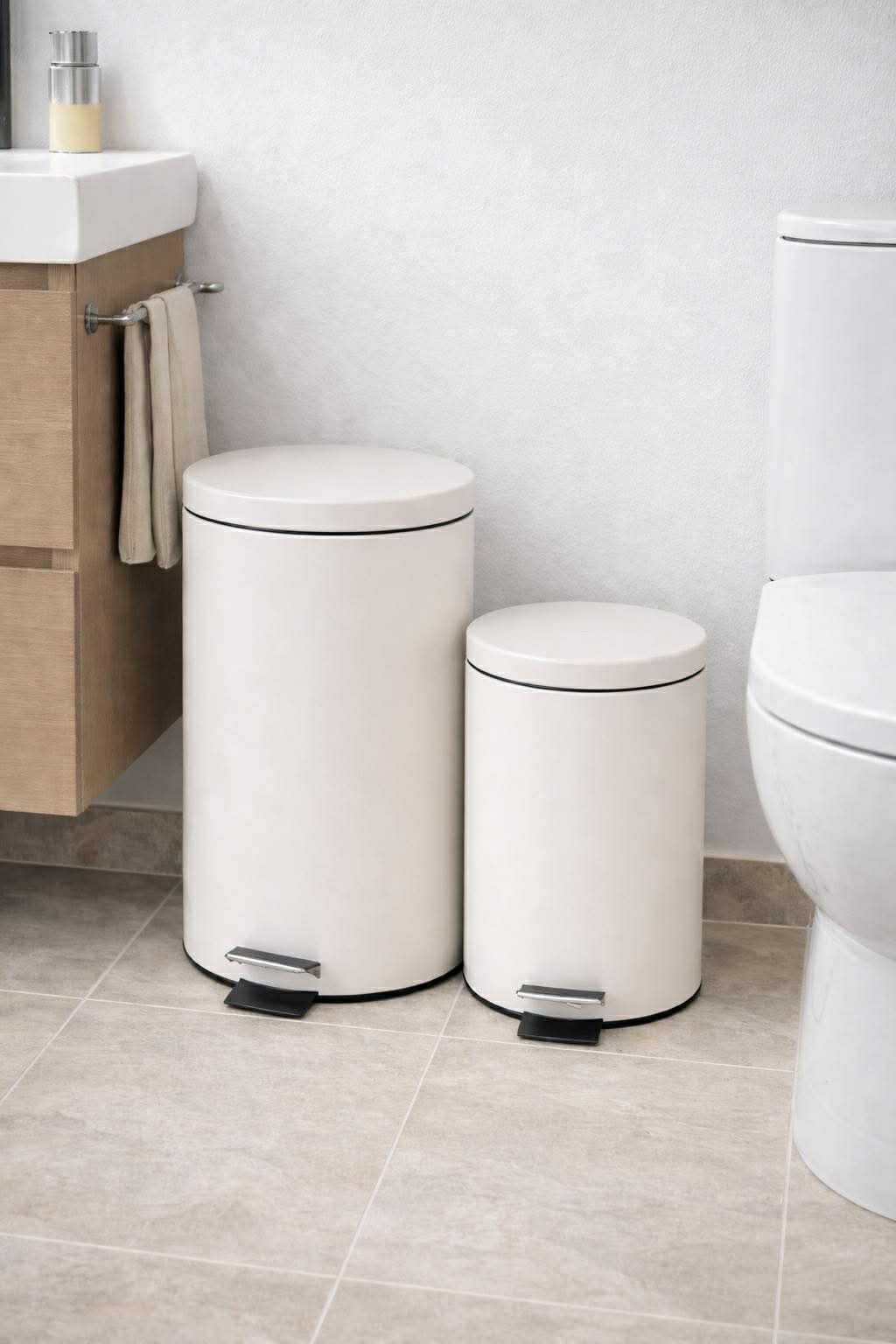 Treteimer Weiß - Set mit 2 Stk.