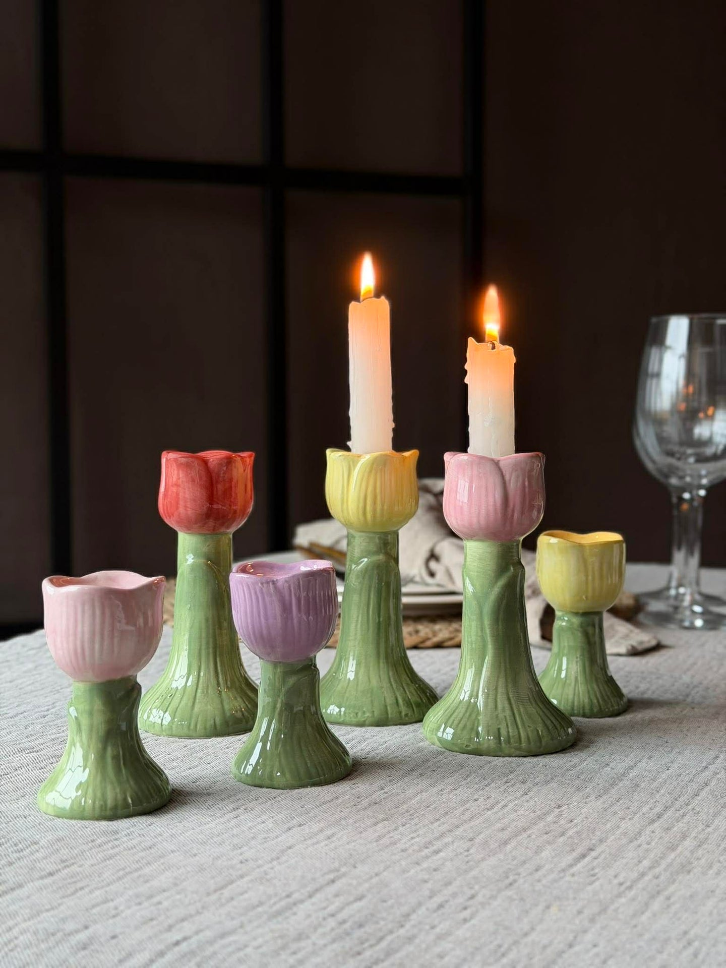 Kerzenhalter Tulpe 9 cm - Mehrere Farben