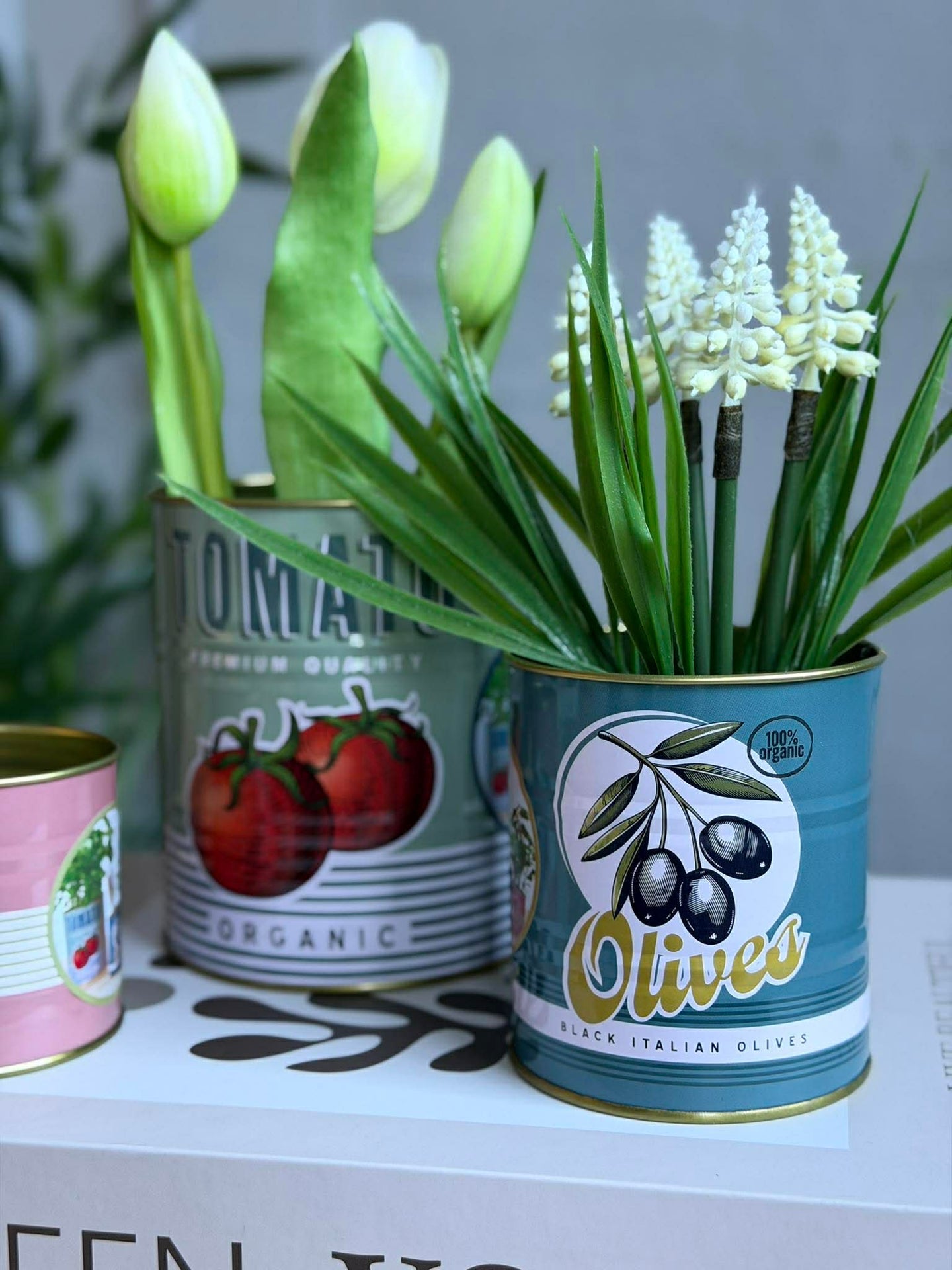 Dosen mit italienischem Print - Set mit 3 Stück