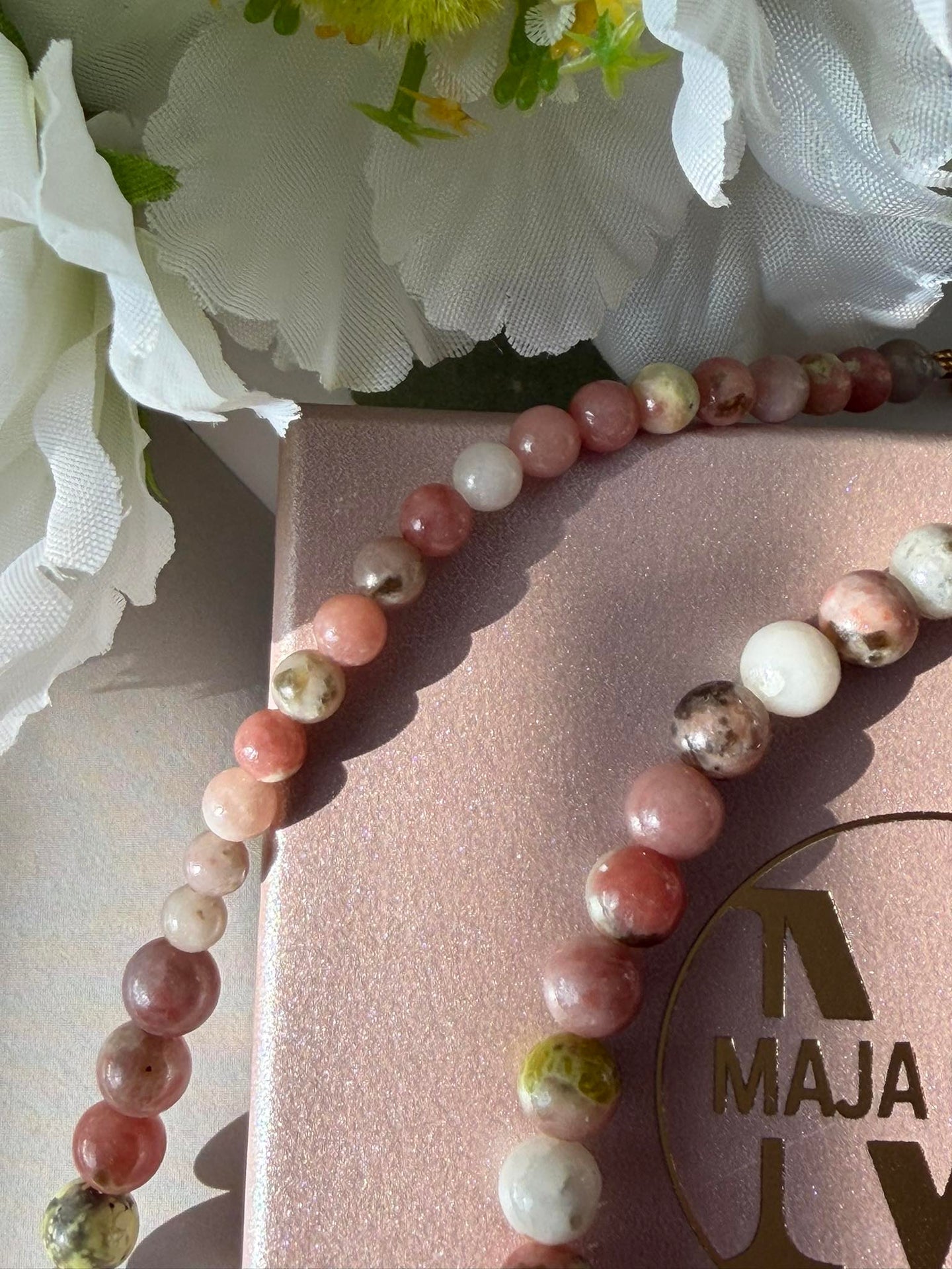 Halskette Jasmin - Natur Rose