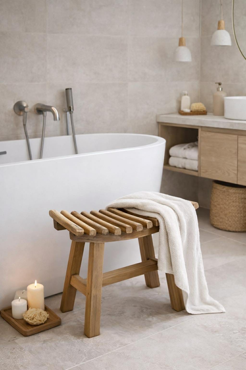 Teak-Hocker