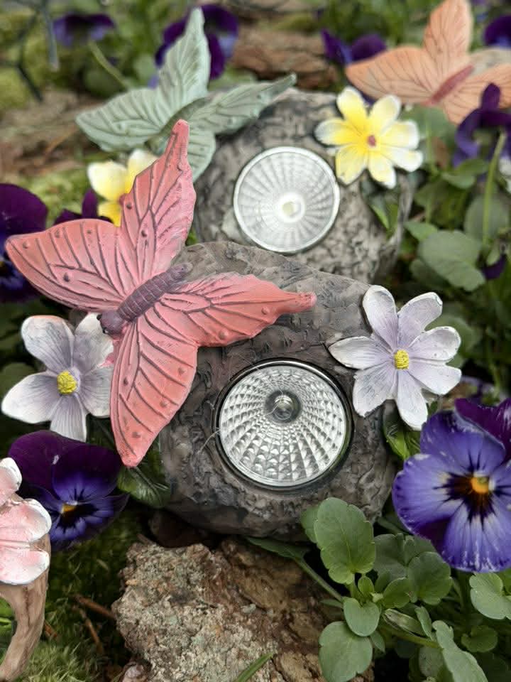 Solarstein mit Schmetterling - COLOR MIX