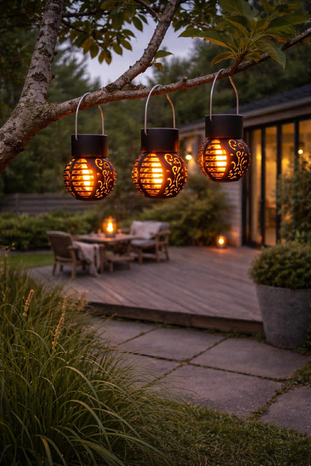 Laterne mit Solarzellen - Saga black