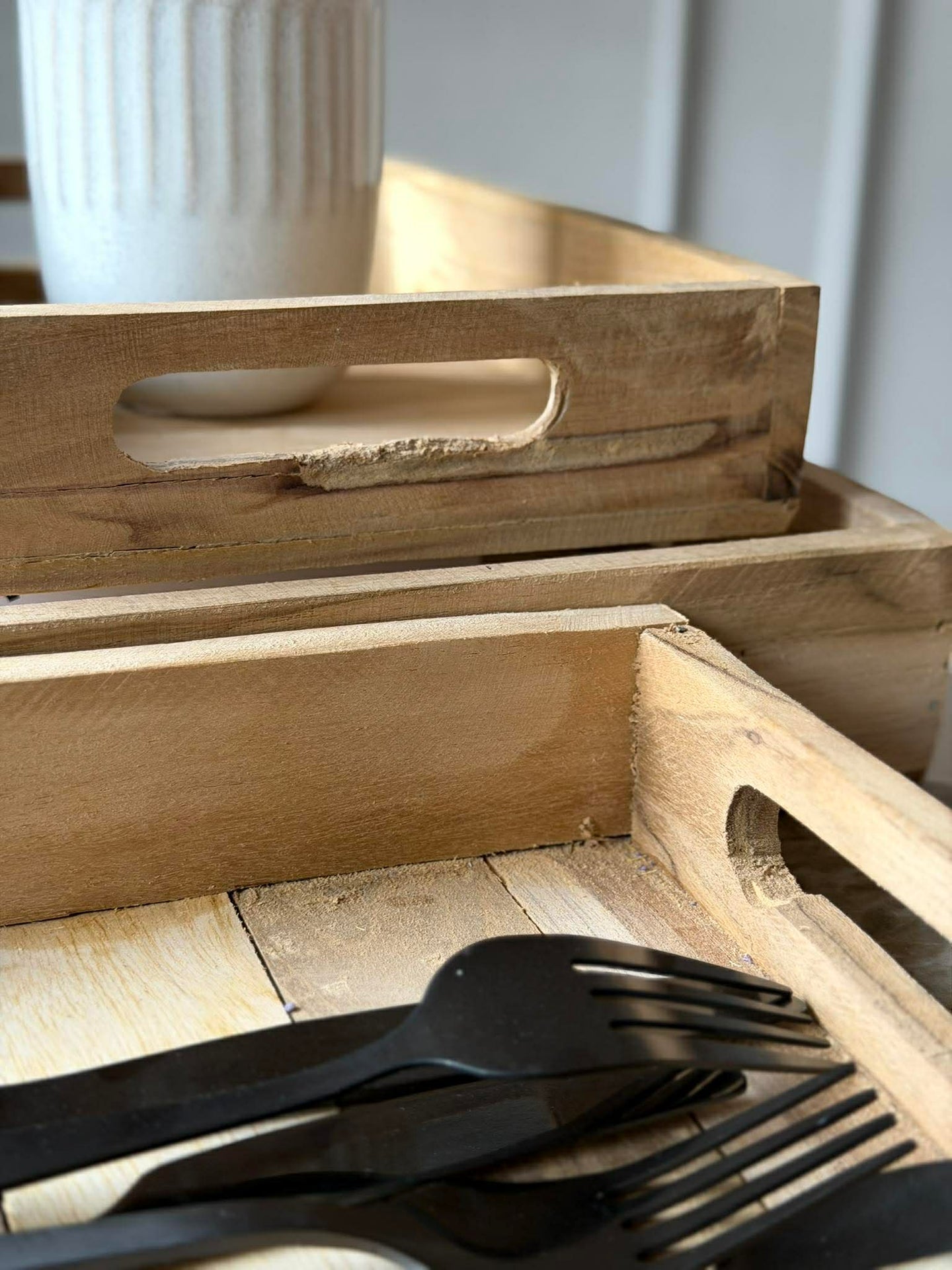 Tablett Teak - Set mit 3 Stück