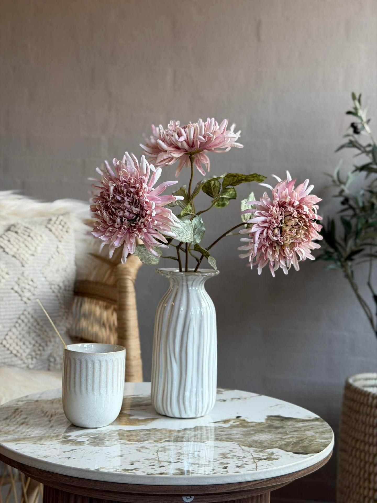 Chrysanthemenstiel 17 cm - Rosa