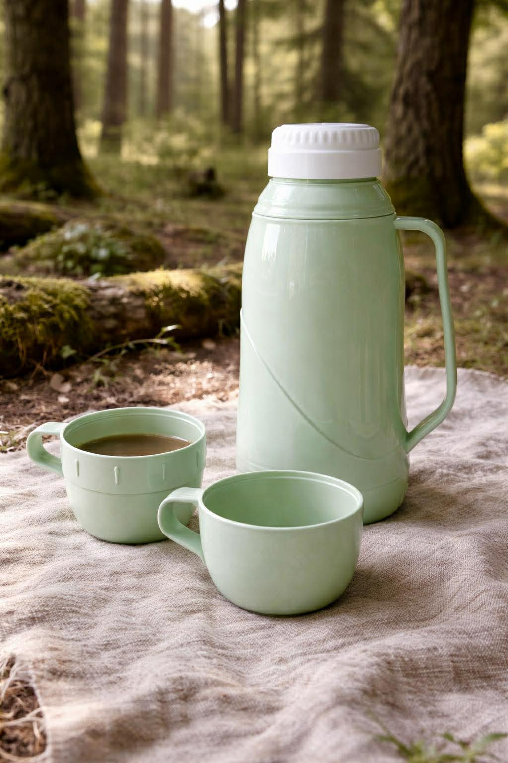 Thermoskanne RETRO mit Becher - Verschiedene Farben