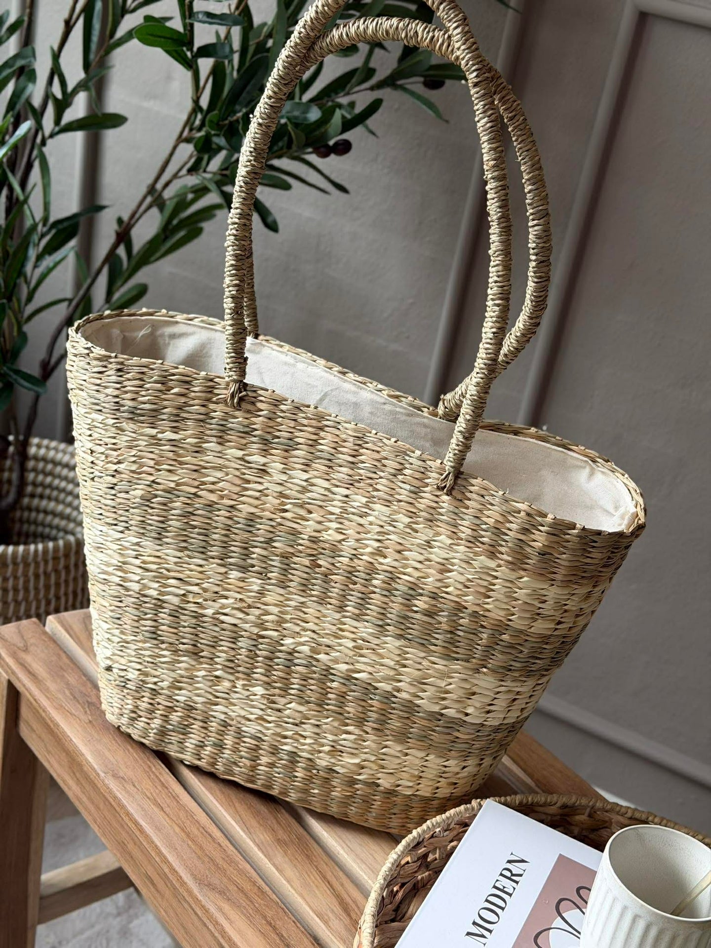 Shopper - Seegras-Streifen