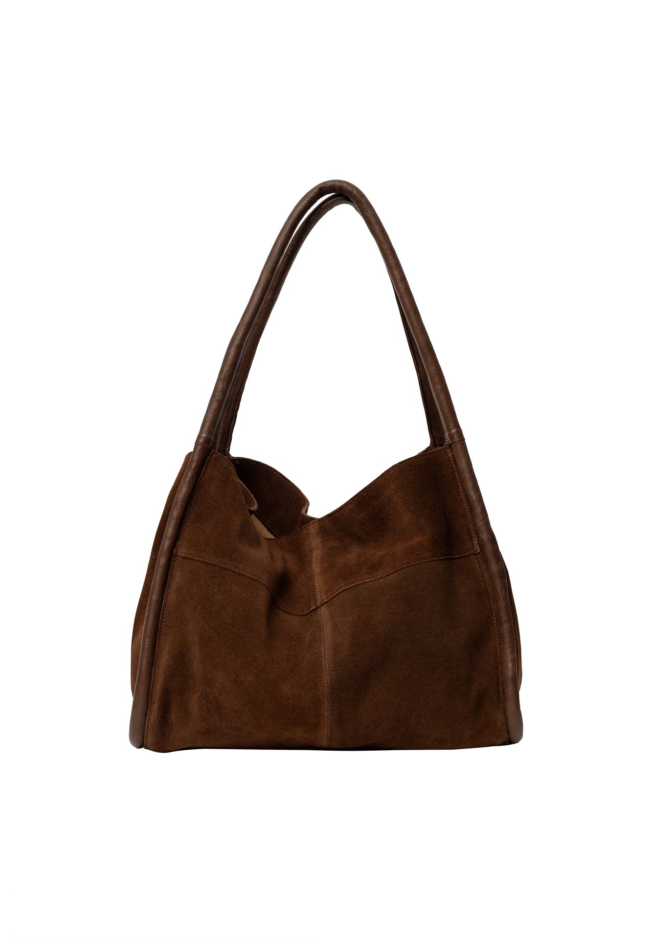 Shopper aus Veloursleder - Woodsmoke