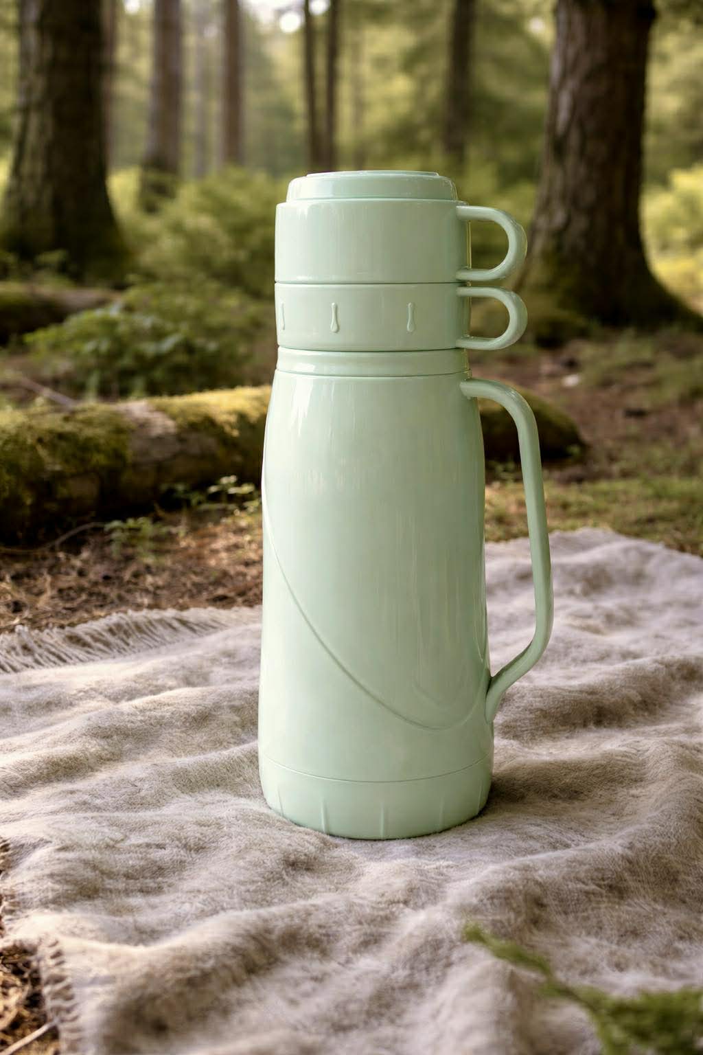 Thermoskanne RETRO mit Becher - Verschiedene Farben