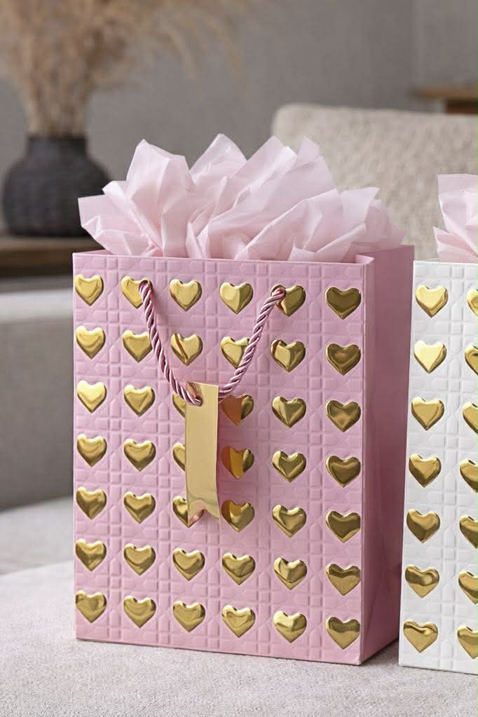 Geschenktüte Medium mit Herzen - Color Mix 1 Stk.