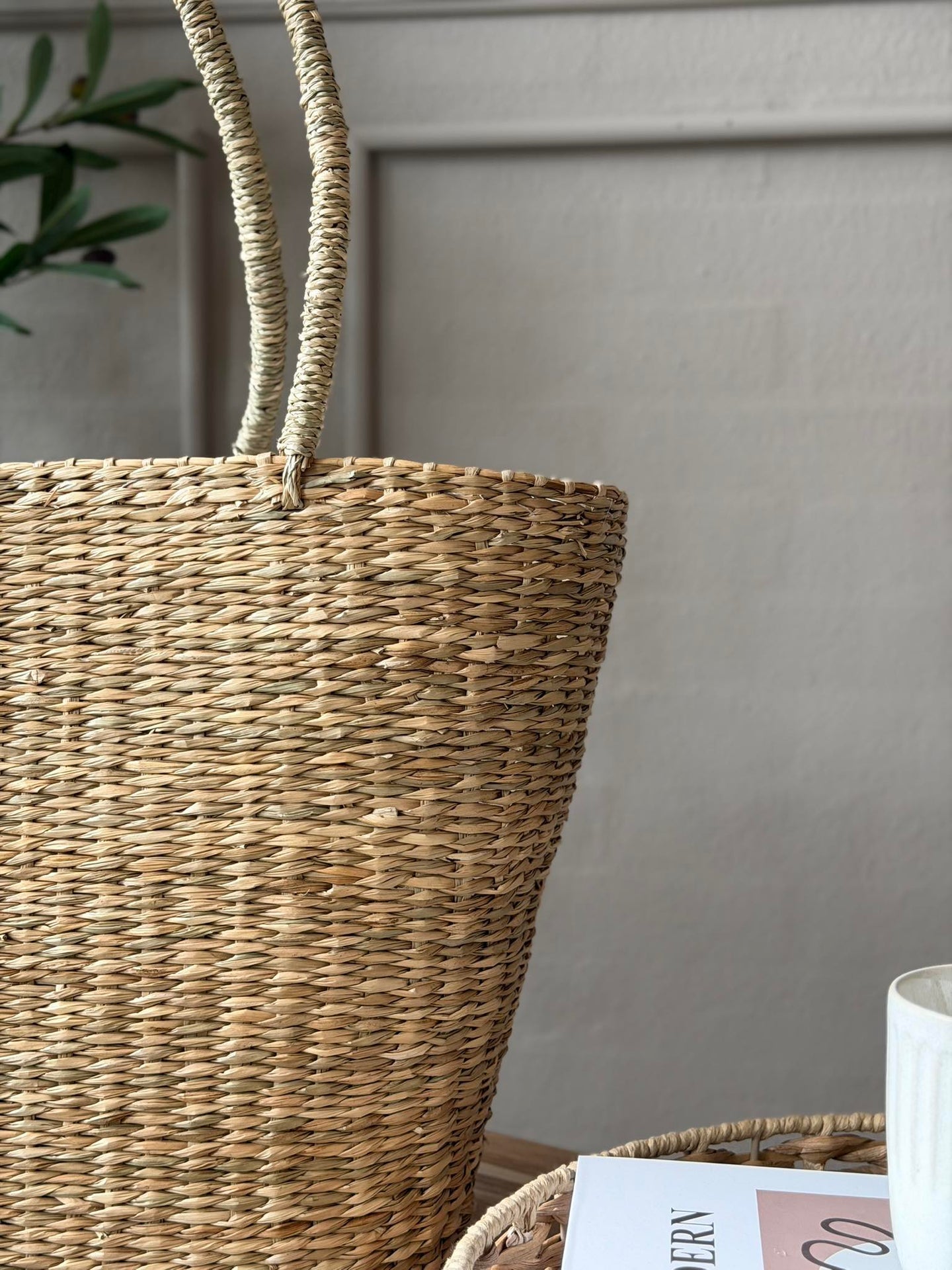 Shopper - Seegras mit Canvas