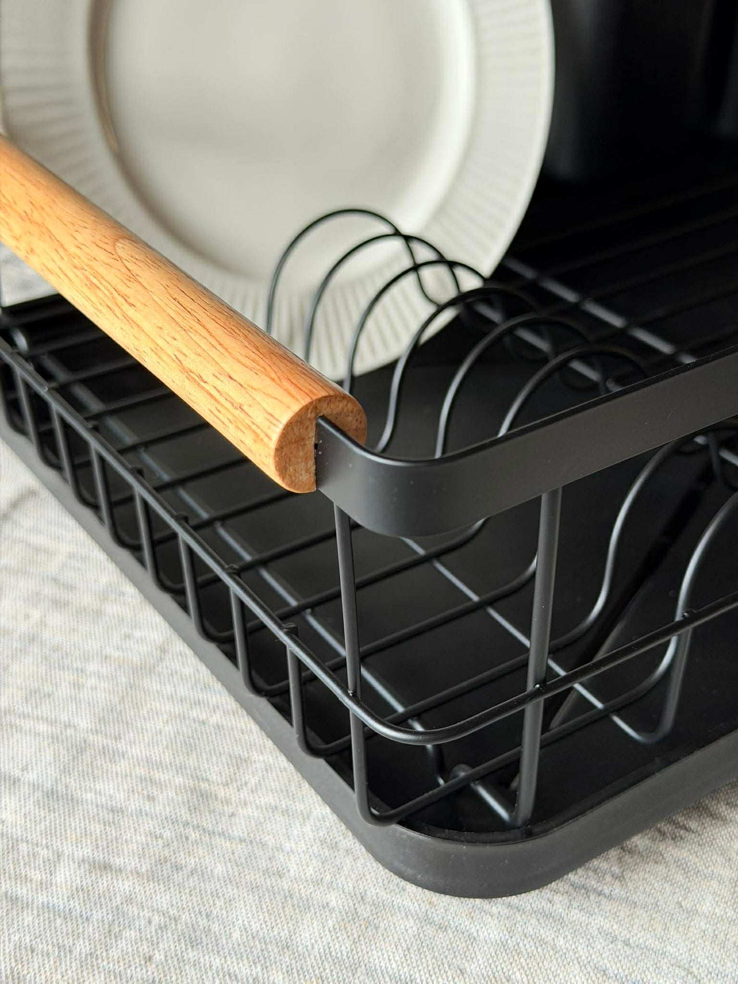 Abtropfgestell mit Abtropfschale - Schwarz