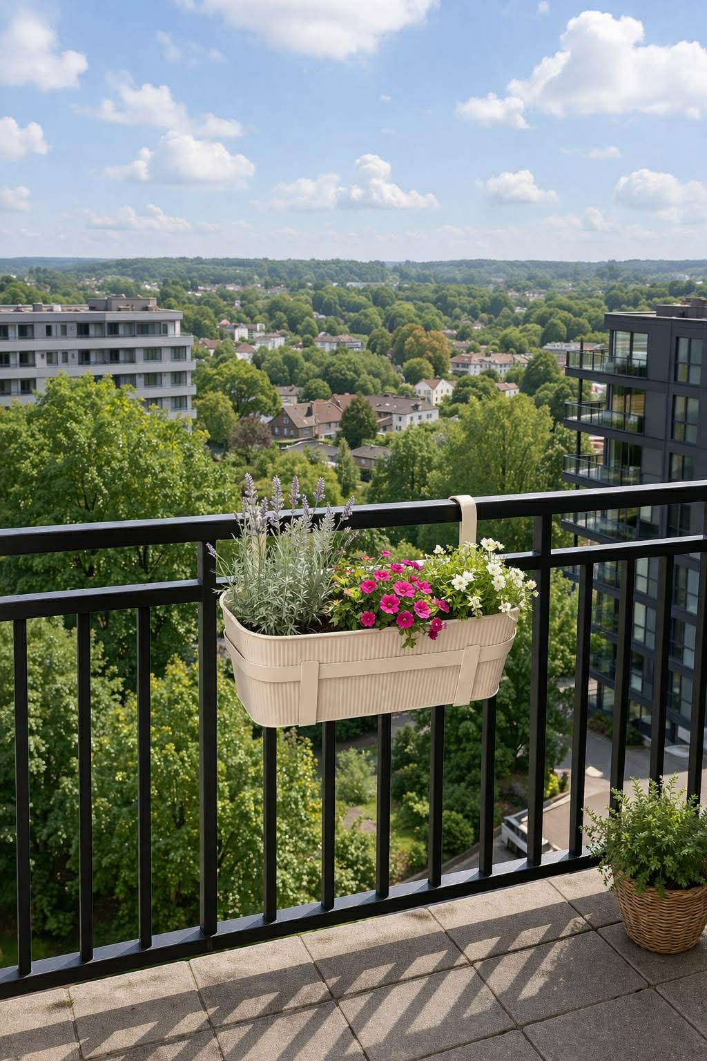 Balkonkasten Metall Beige
