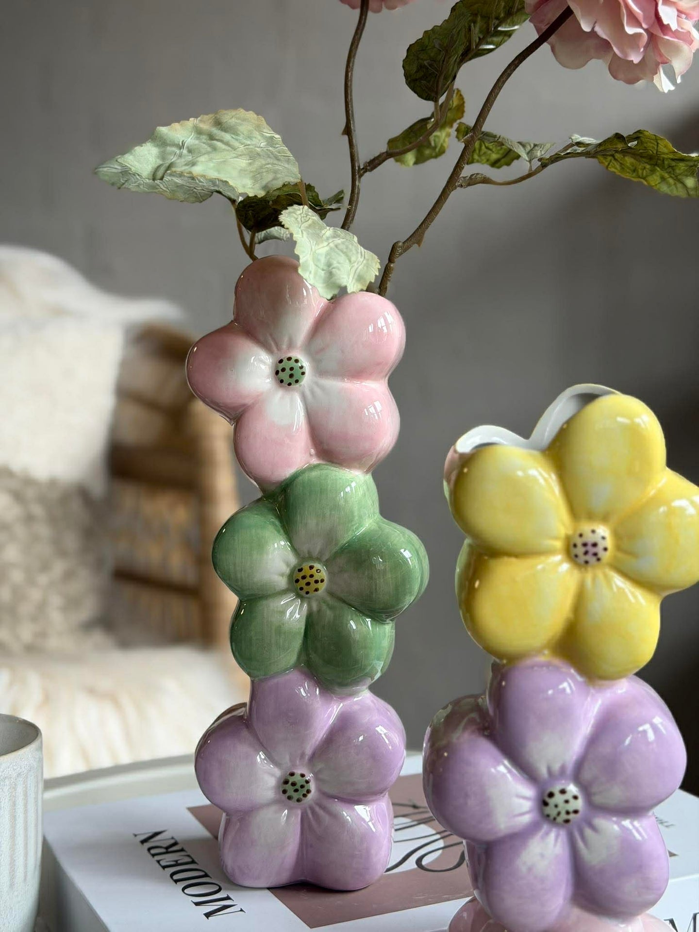 Vase mit Pastellblumen - Color mix