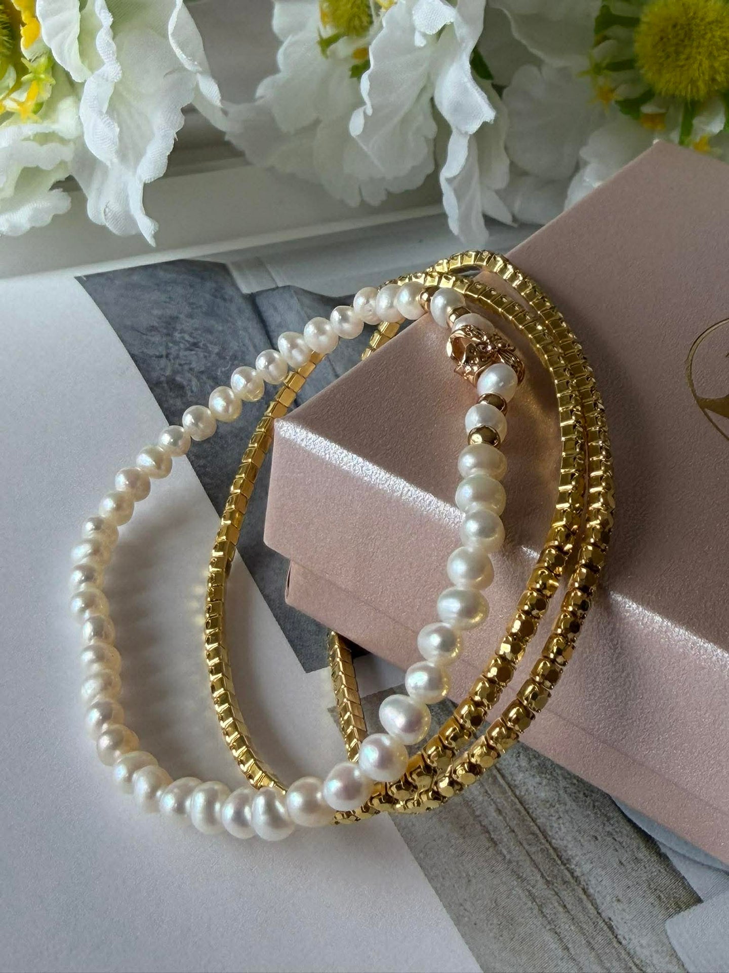 Armband Vega Set/3 - Echte Süßwasserperlen