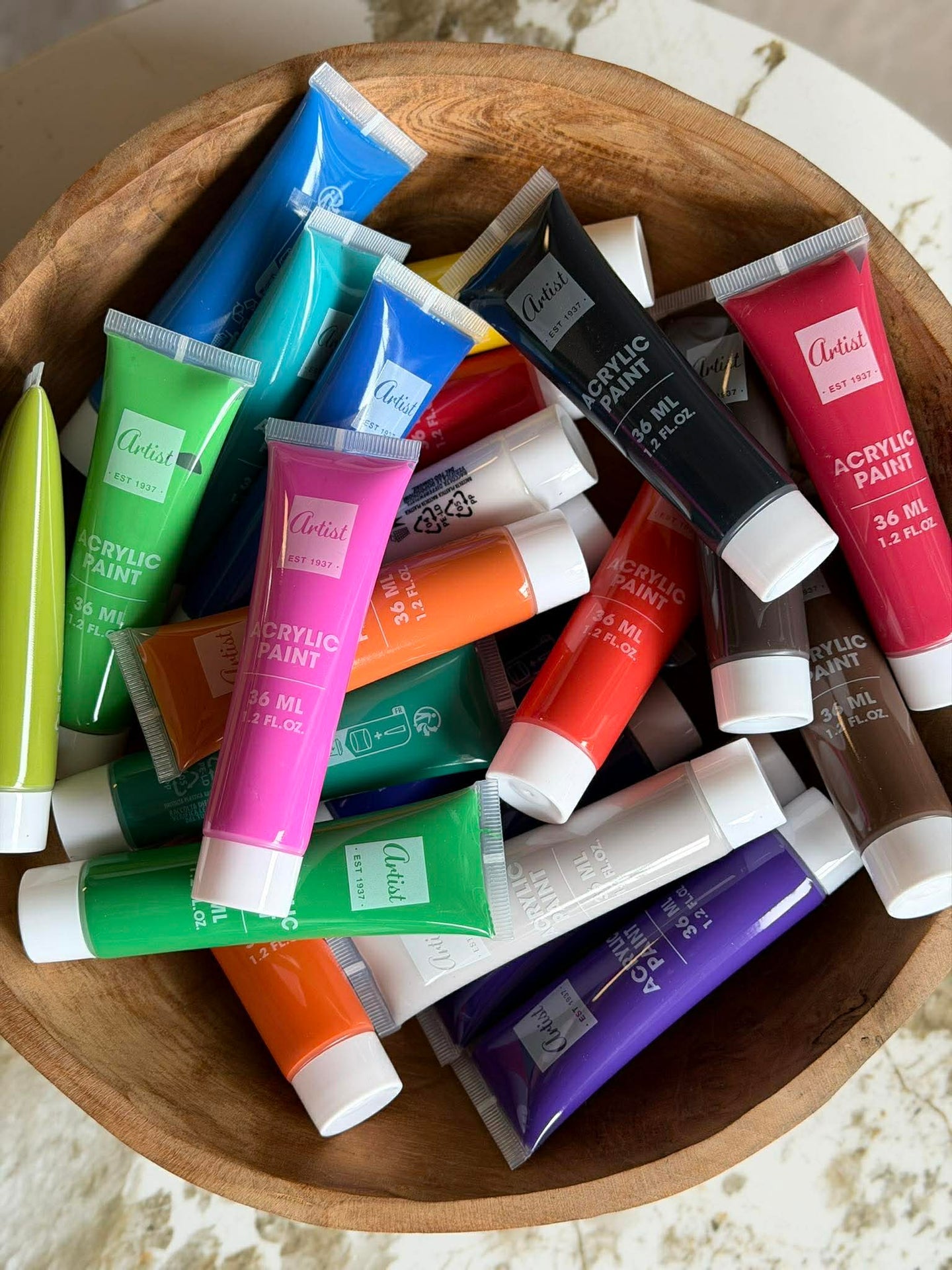 Acrylfarbe 36 ml - Set mit 24 Stk. Ideal zum Steine bemalen