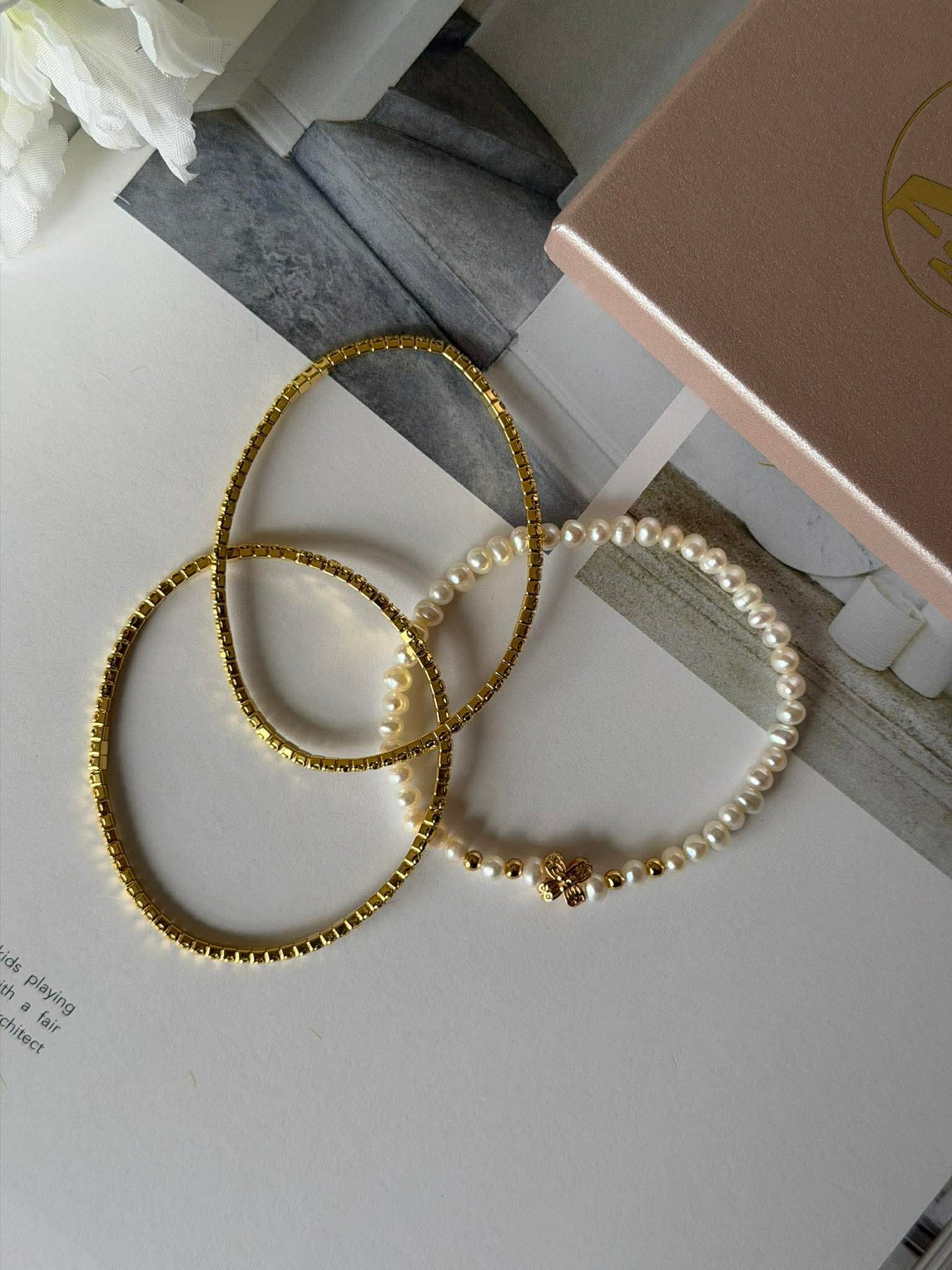Armband Vega Set/3 - Echte Süßwasserperlen