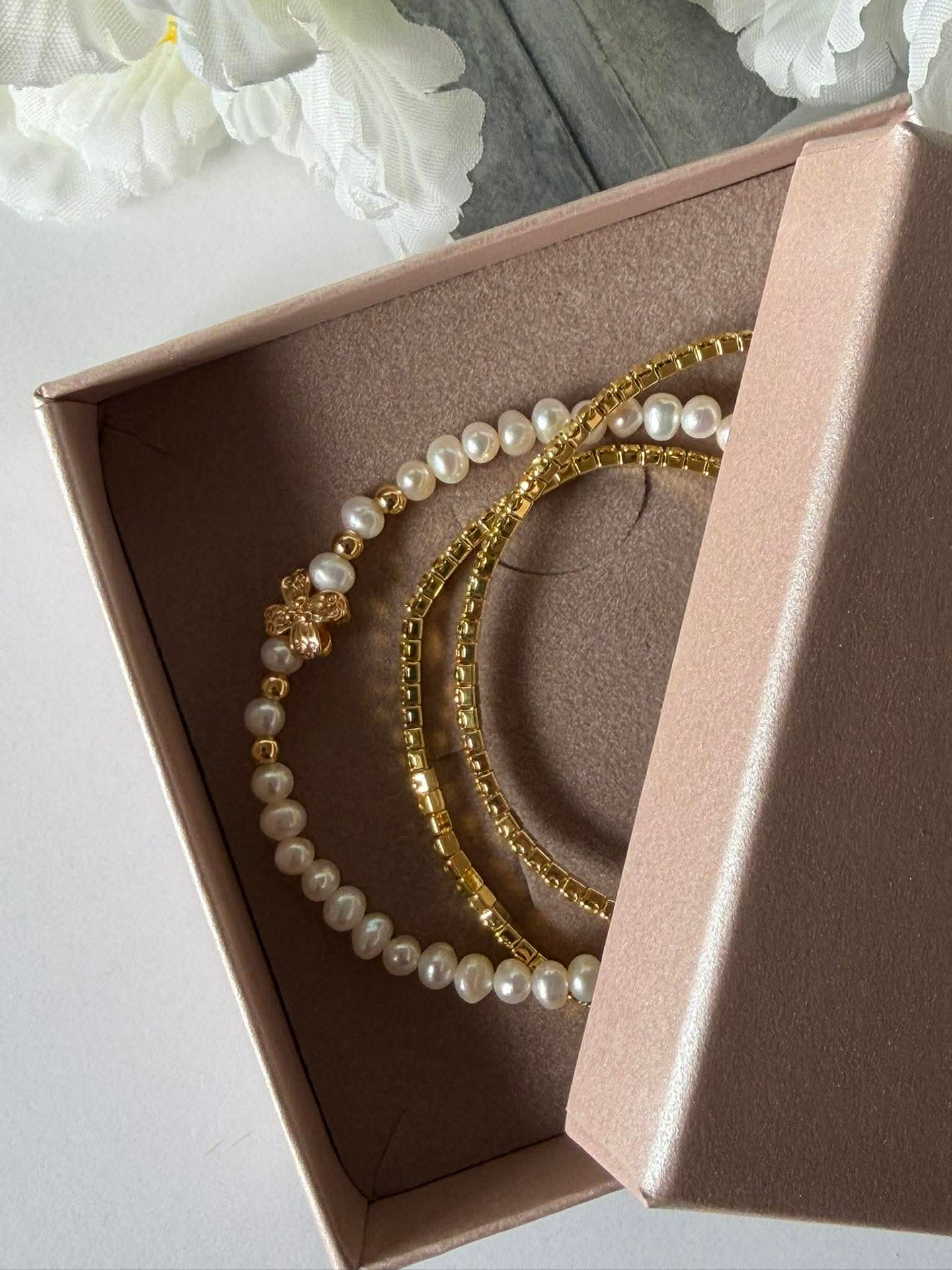 Armband Vega Set/3 - Echte Süßwasserperlen