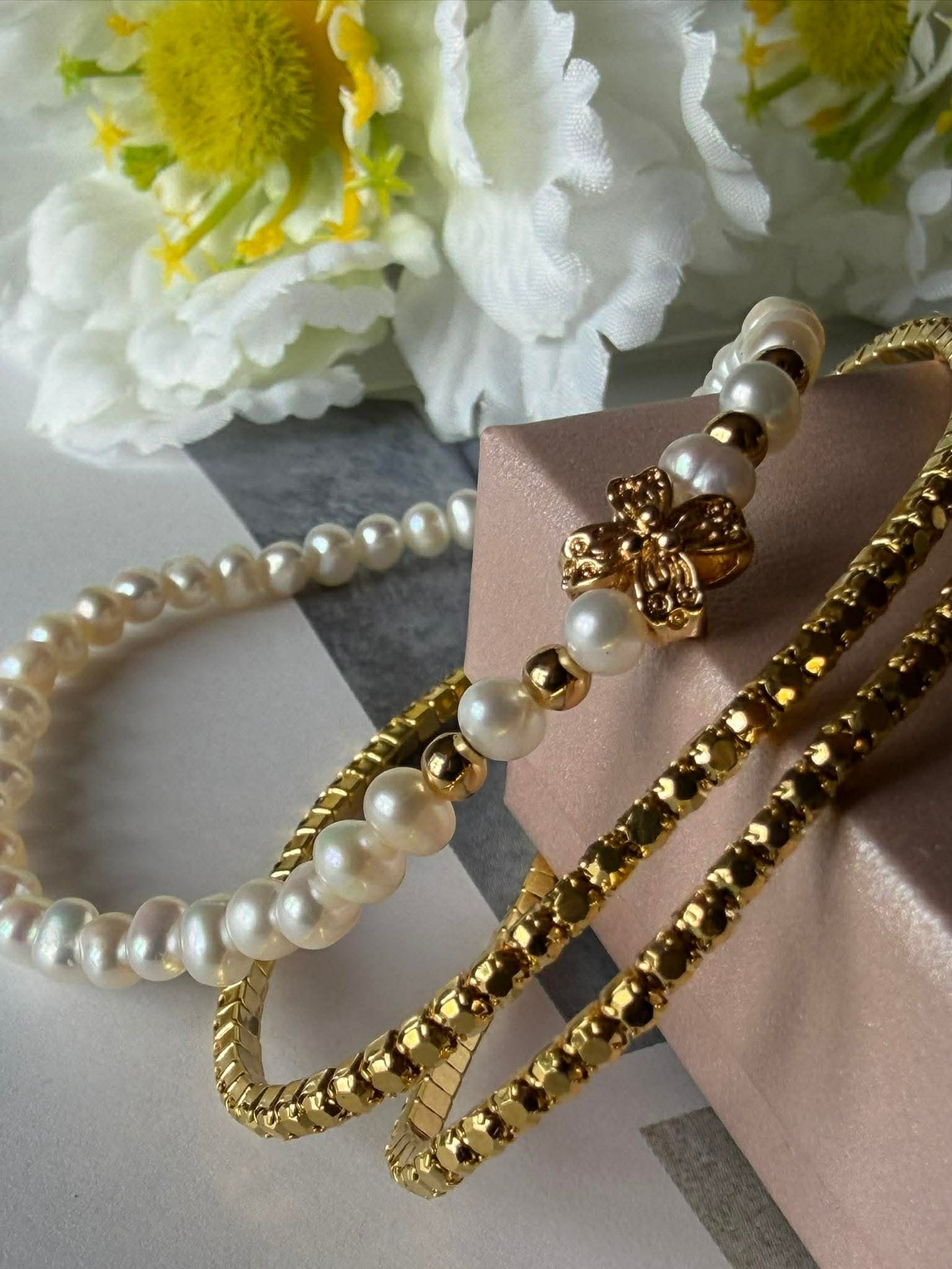 Armband Vega Set/3 - Echte Süßwasserperlen