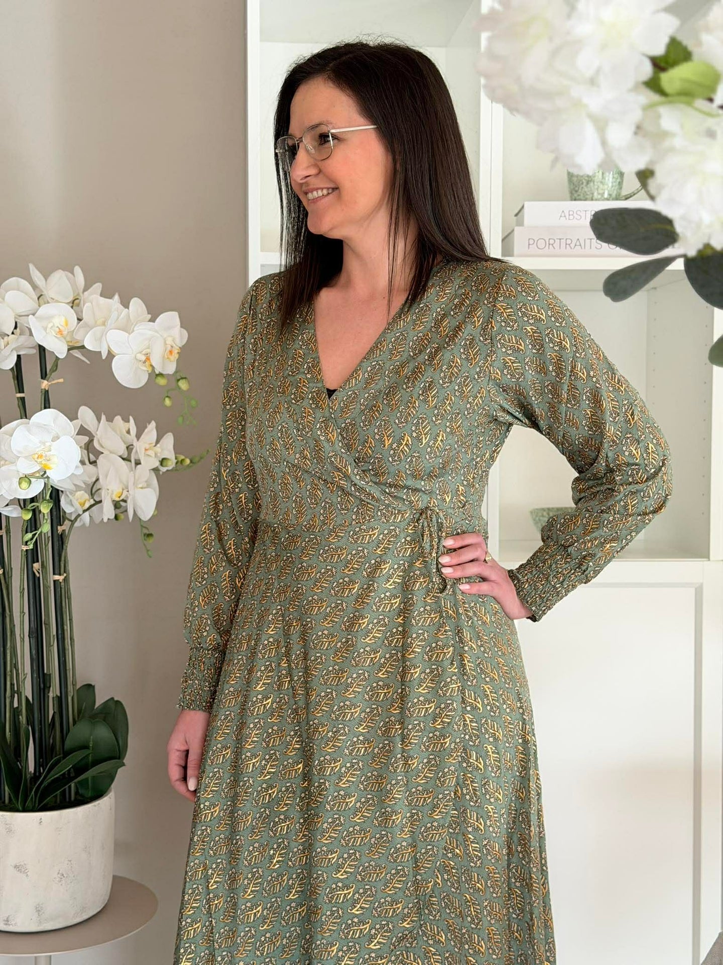 Kleid Luna Wickel - Olive Mist
